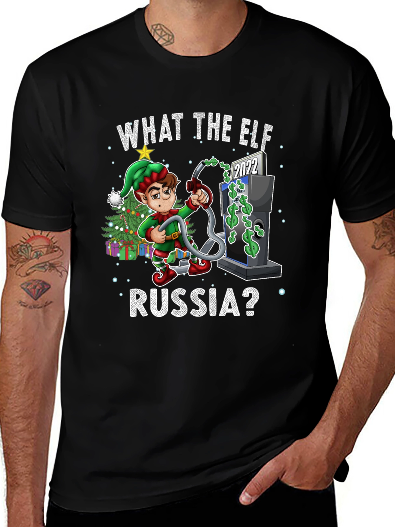 Funny What the Elf Russia? Christmas T-Shirt
