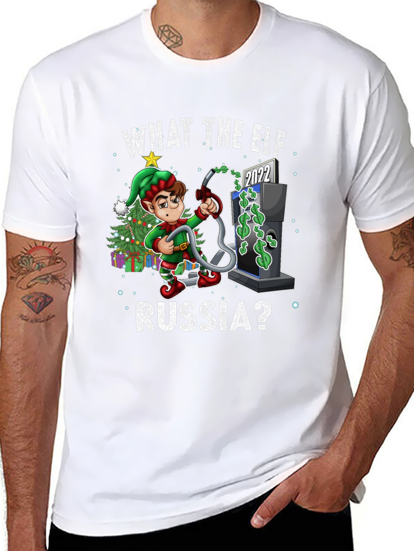 Funny What the Elf Russia? Christmas T-Shirt