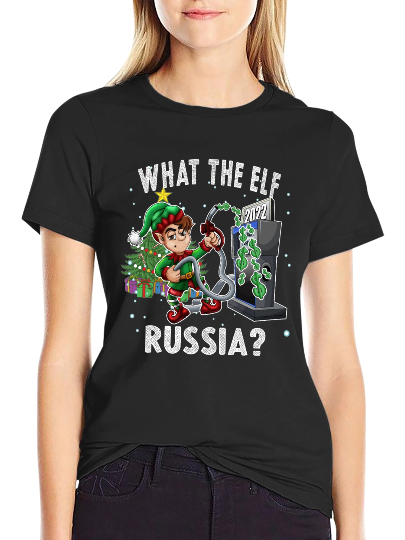 Funny What the Elf Russia? Christmas T-Shirt
