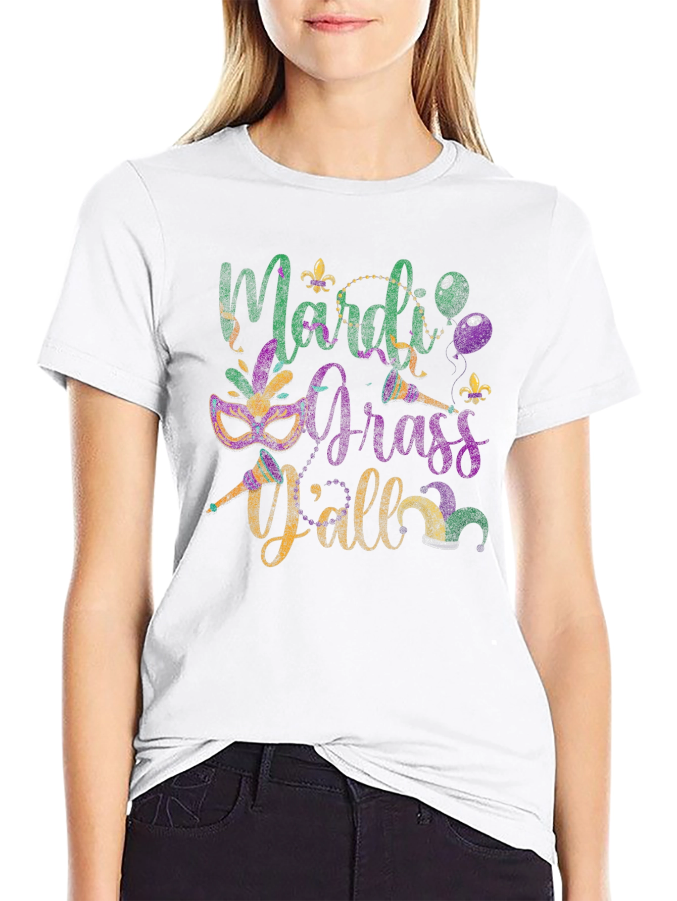 Mardi Gras Yall Graphic T-Shirt