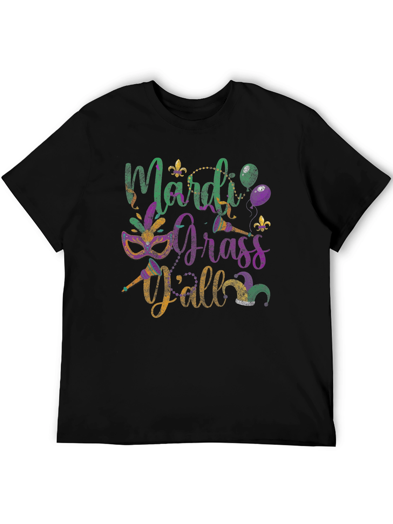 Mardi Gras Yall Graphic T-Shirt