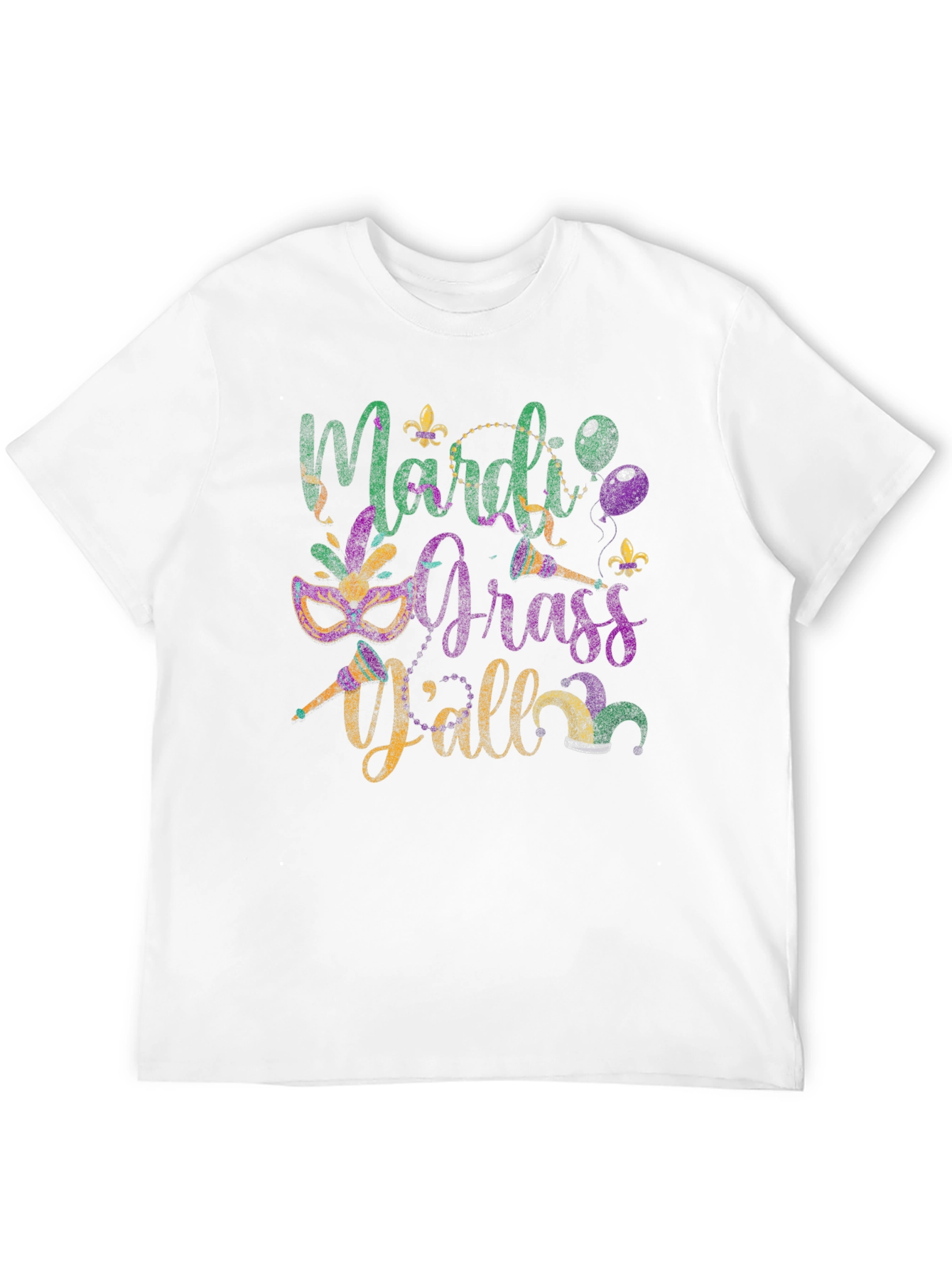 Mardi Gras Yall Graphic T-Shirt
