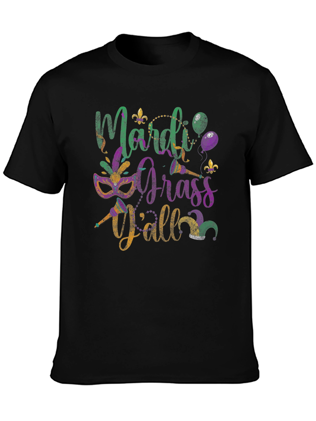 Mardi Gras Yall Graphic T-Shirt