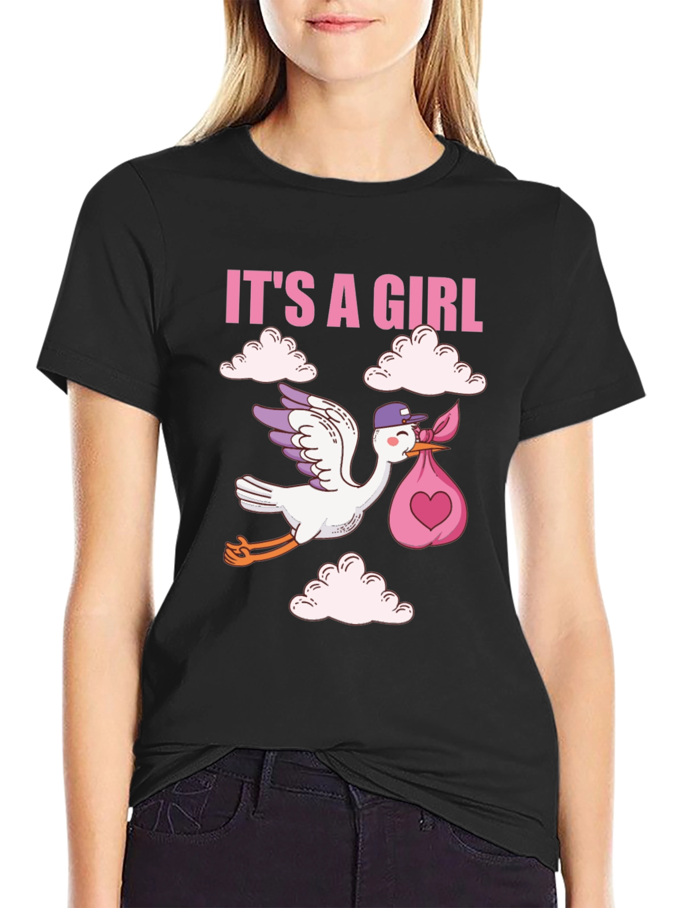 Its a Girl Stork Baby Announcement Tee