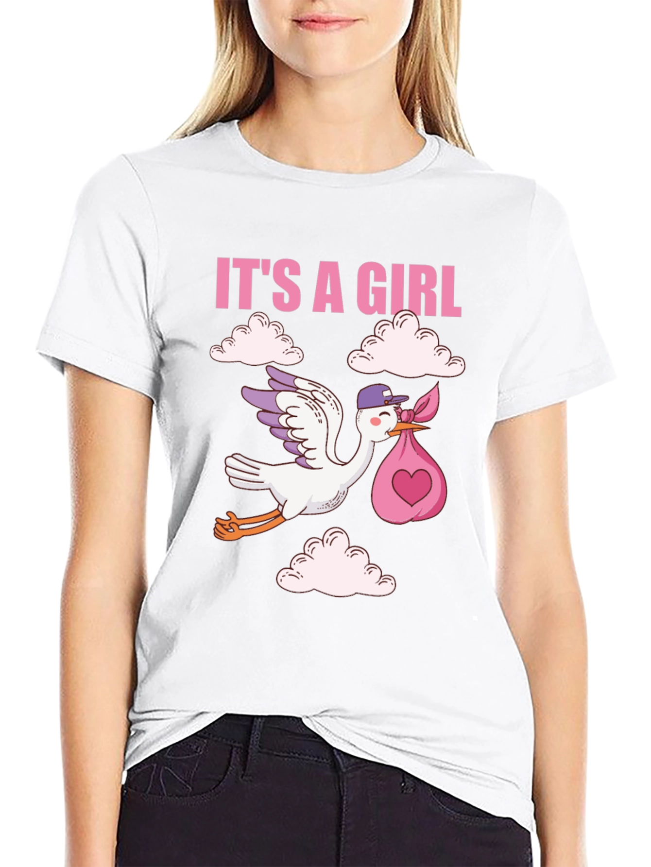 Its a Girl Stork Baby Announcement Tee