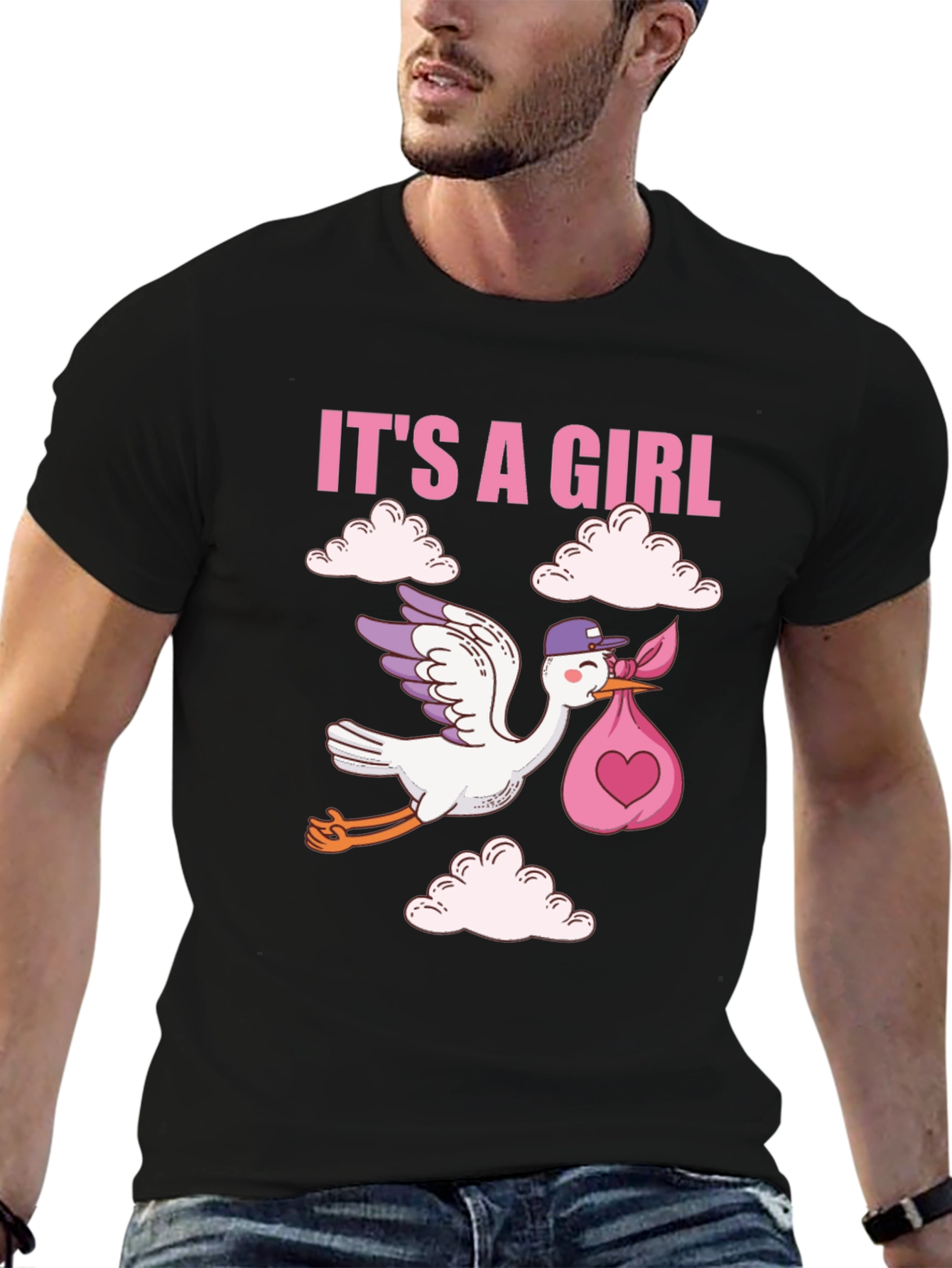 Its a Girl Stork Baby Announcement Tee