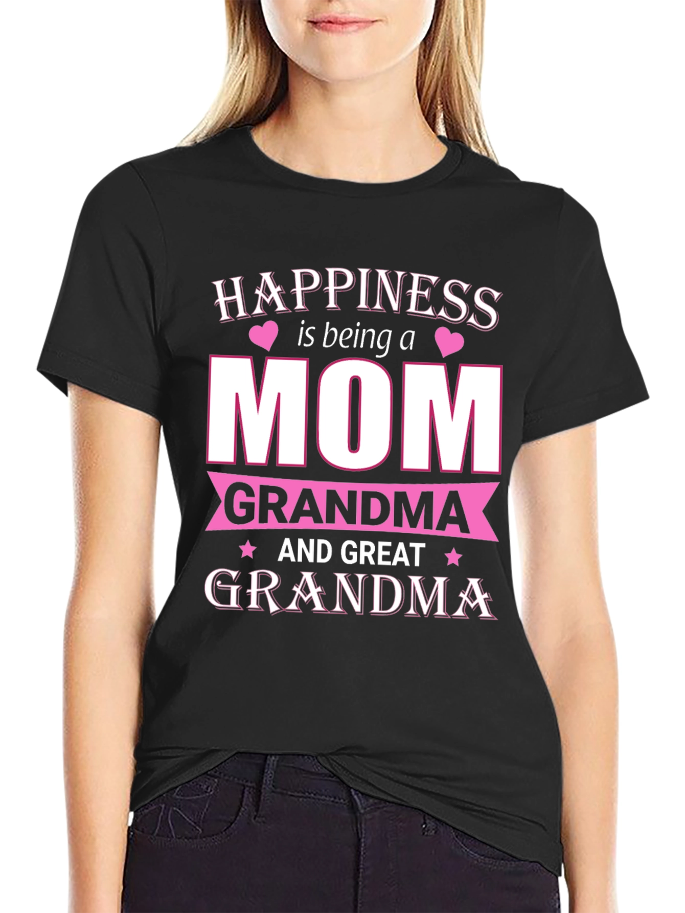 Happiness is Being a Mom Grandma T-Shirt