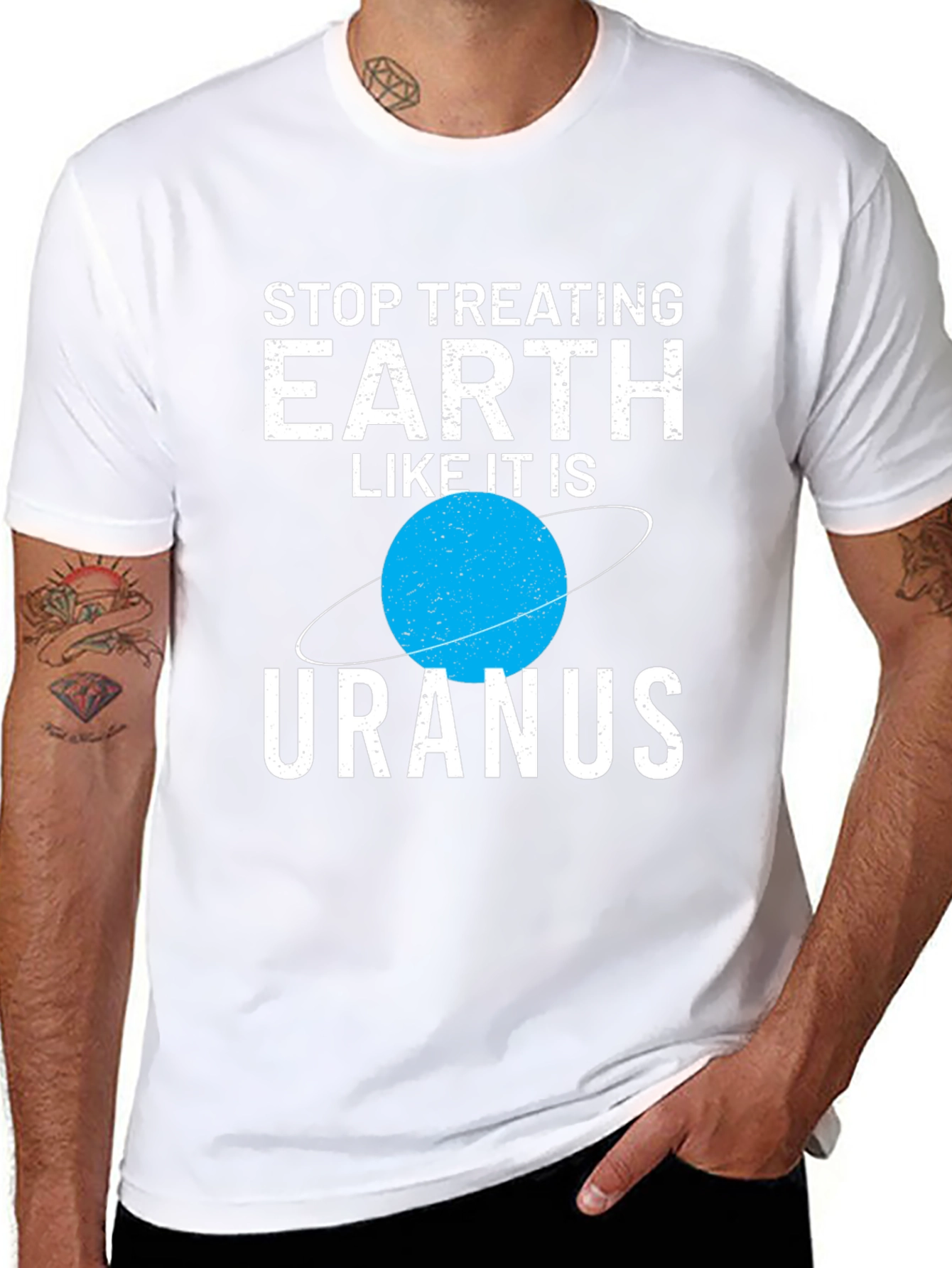 Earth vs. Uranus Graphic T-Shirt