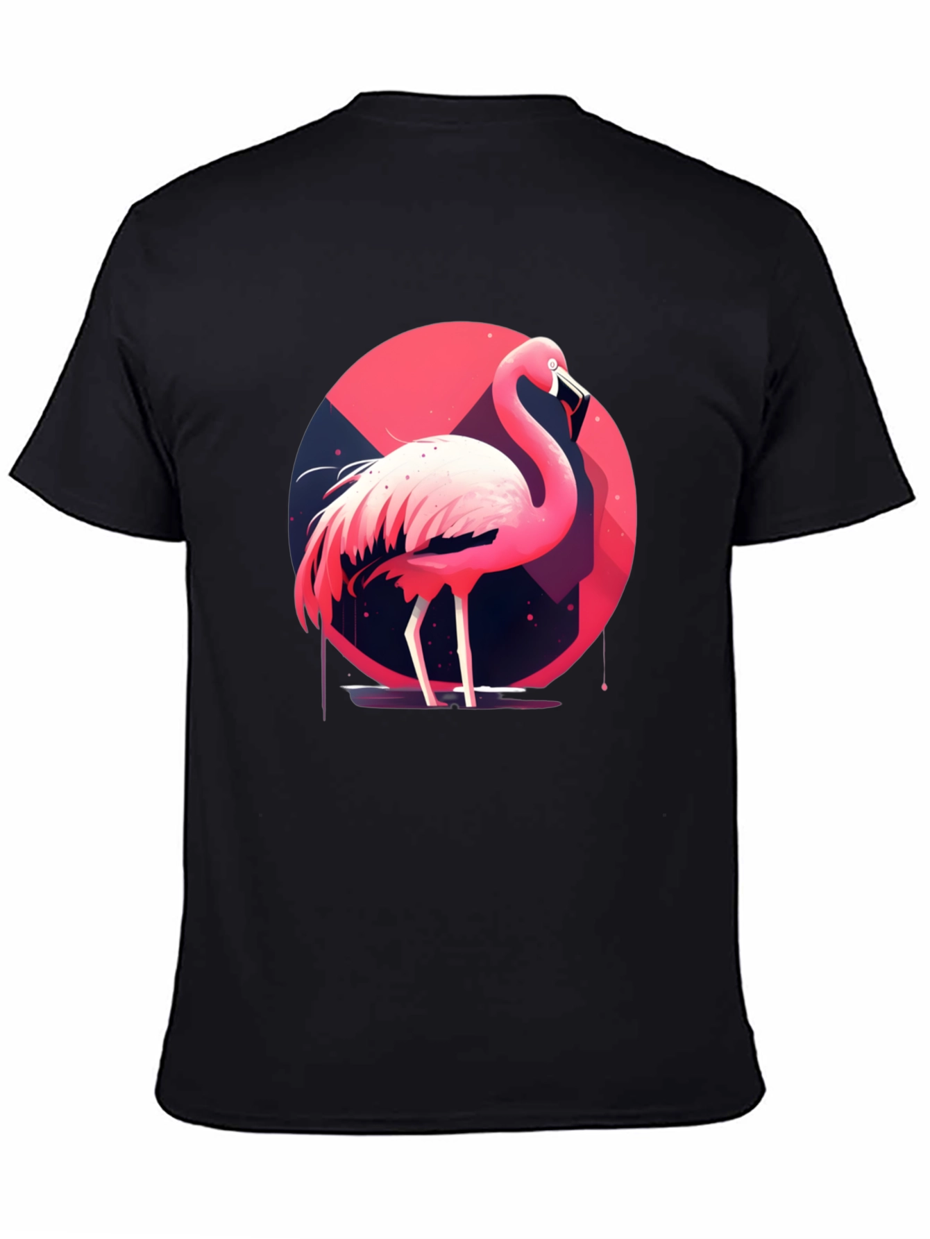 Flamingo Graphic Tee - Stylish Black Cotton T-Shirt
