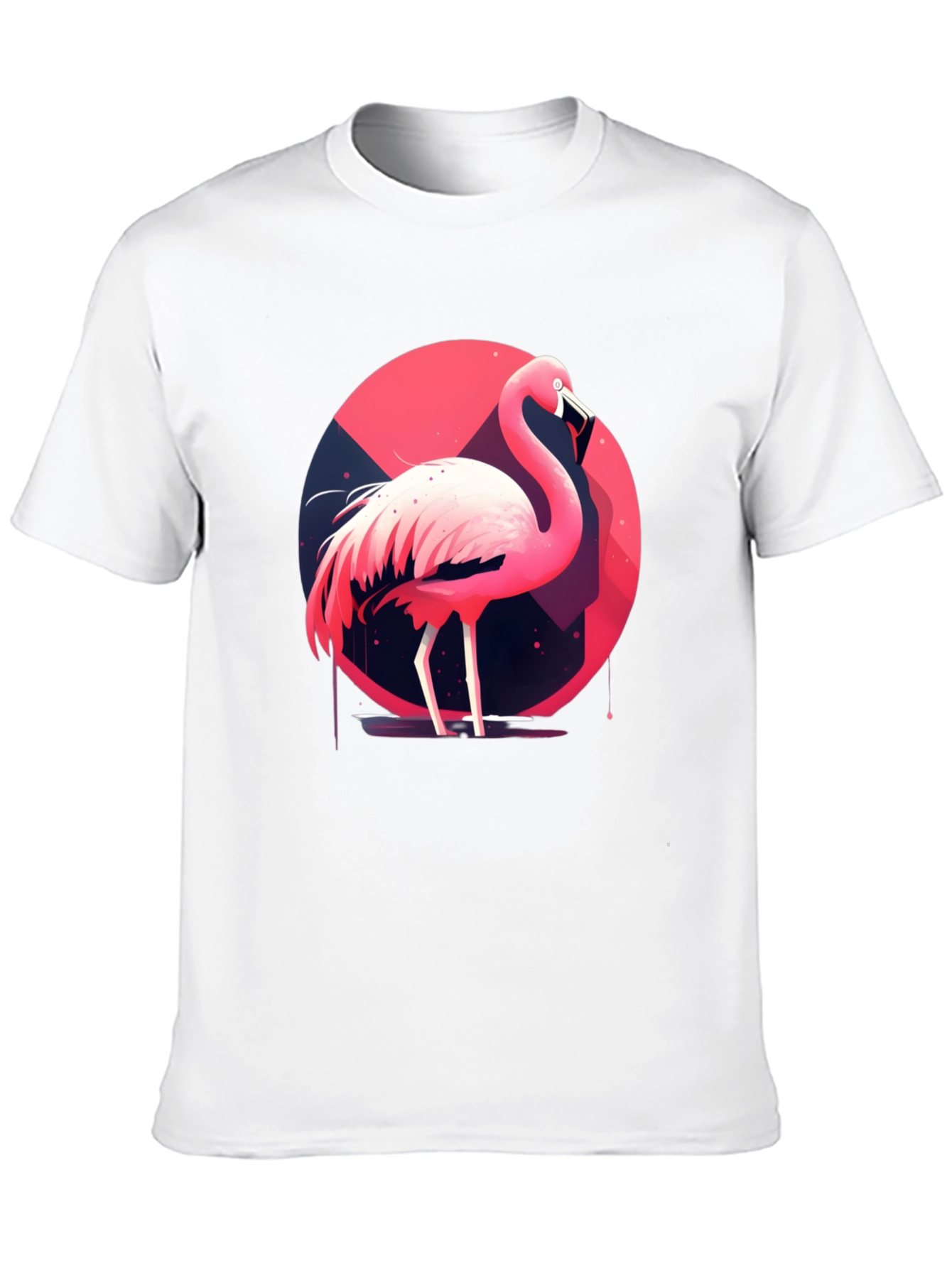 Flamingo Graphic Tee - Stylish Black Cotton T-Shirt
