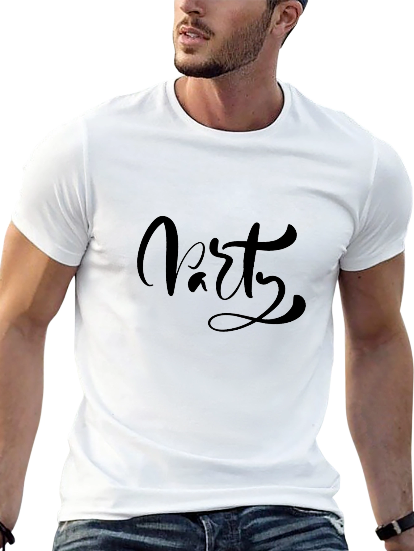 Party Graphic Tee - Stylish Black T-Shirt