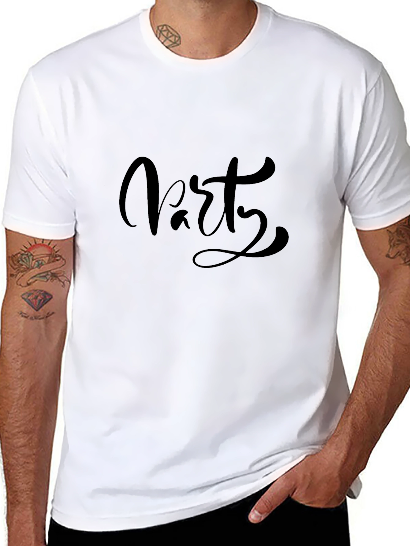 Party Graphic Tee - Stylish Black T-Shirt