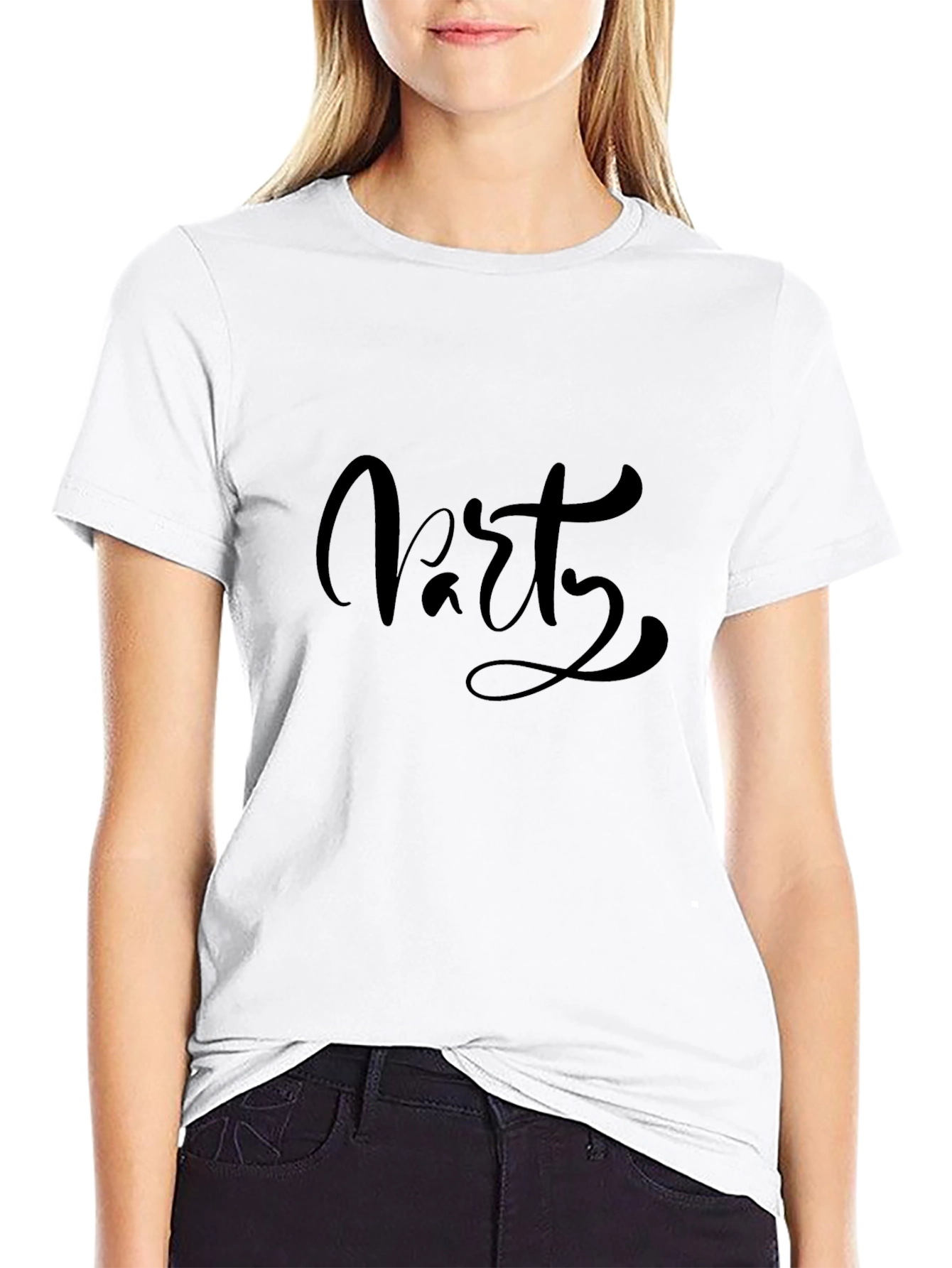 Party Graphic Tee - Stylish Black T-Shirt