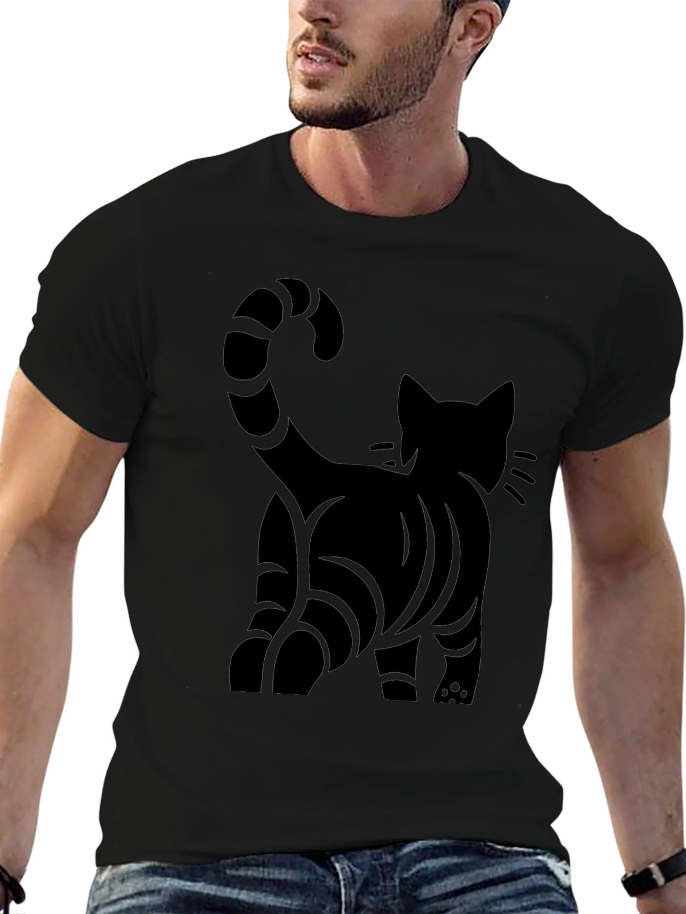 Black Cat Graphic Tee - Stylish Unisex T-Shirt
