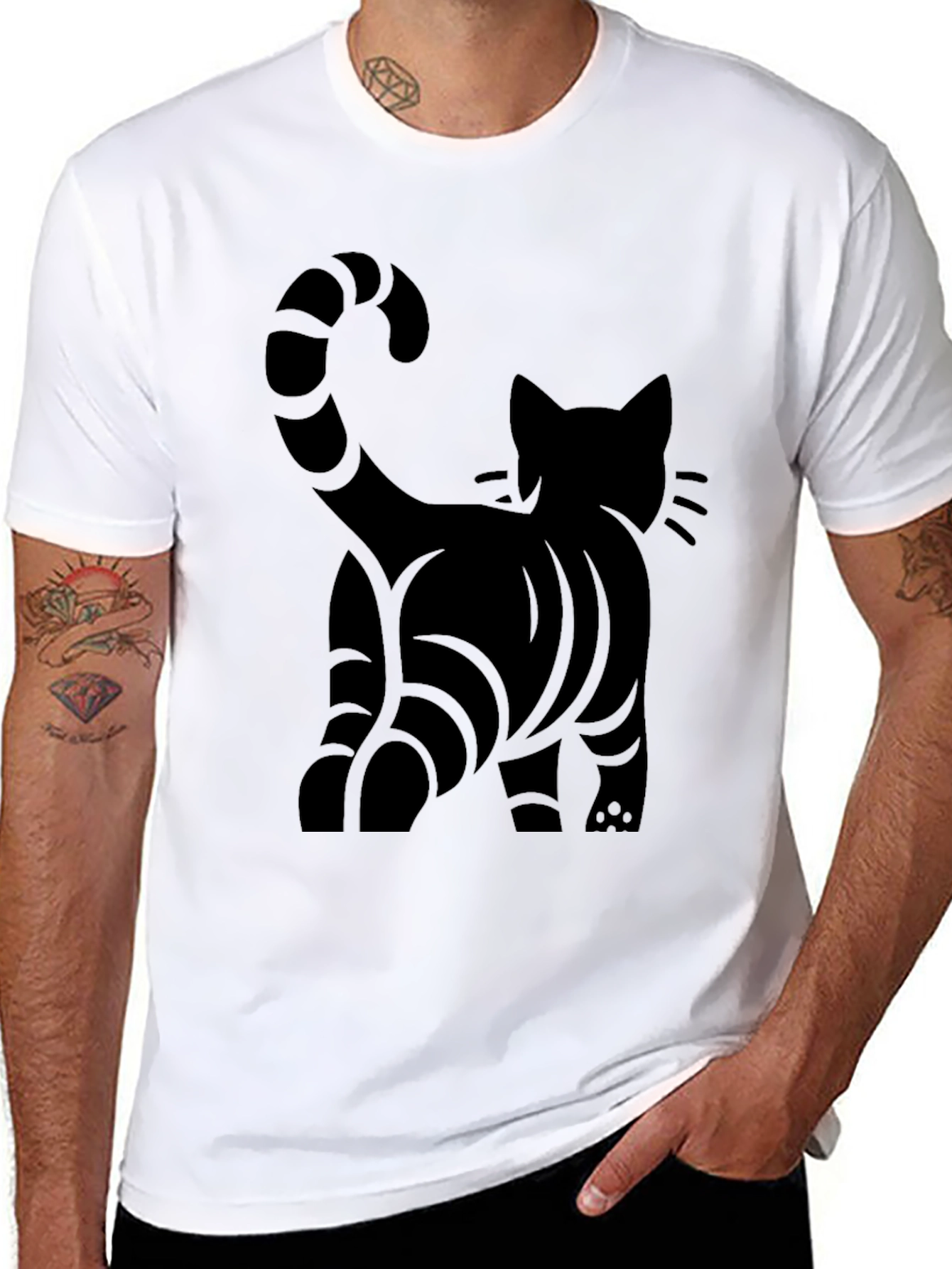 Black Cat Graphic Tee - Stylish Unisex T-Shirt