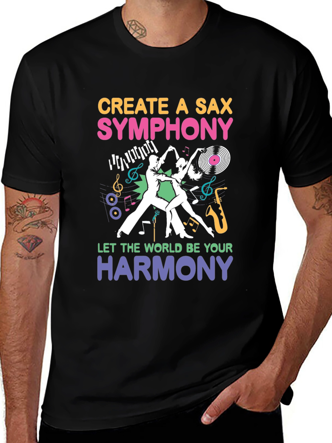 Create a Sax Symphony T-Shirt - Musical Harmony Design