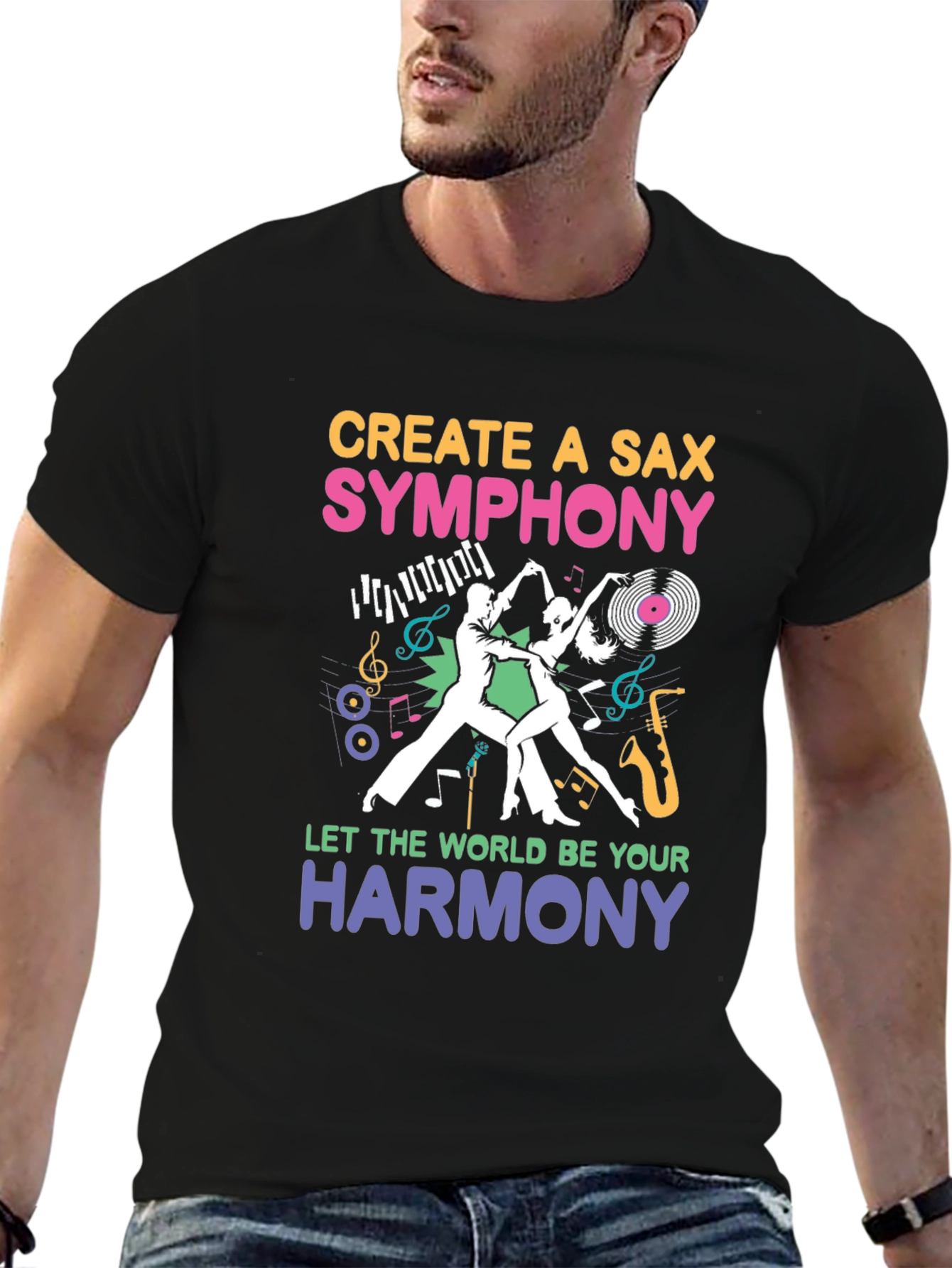 Create a Sax Symphony T-Shirt - Musical Harmony Design