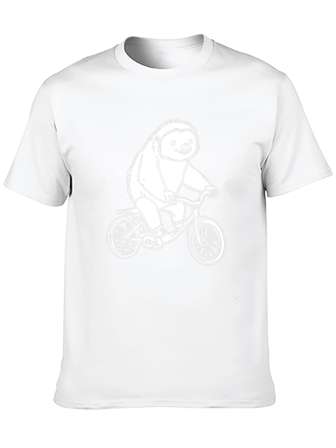 Sloth on Bicycle Graphic Tee - Black