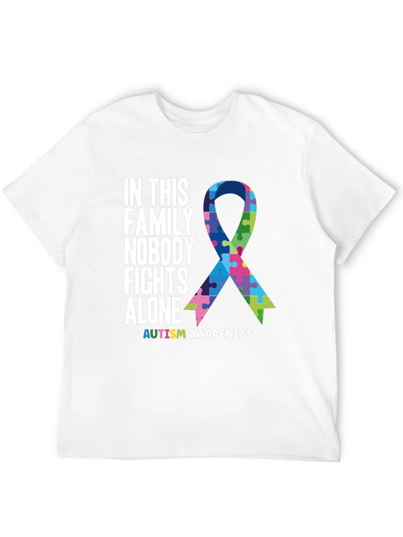 Autism Awareness T-Shirt - Nobody Fights Alone