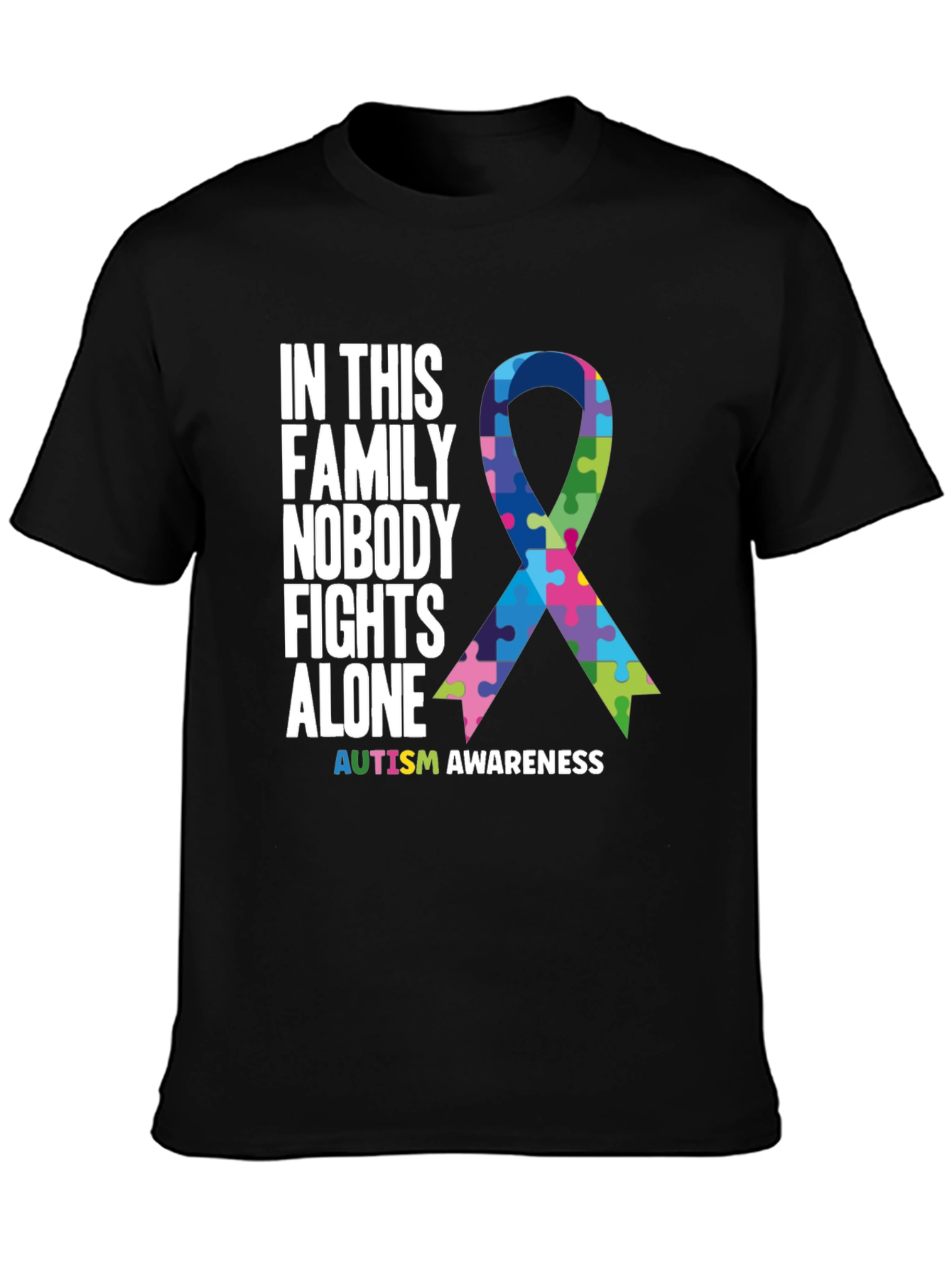 Autism Awareness T-Shirt - Nobody Fights Alone
