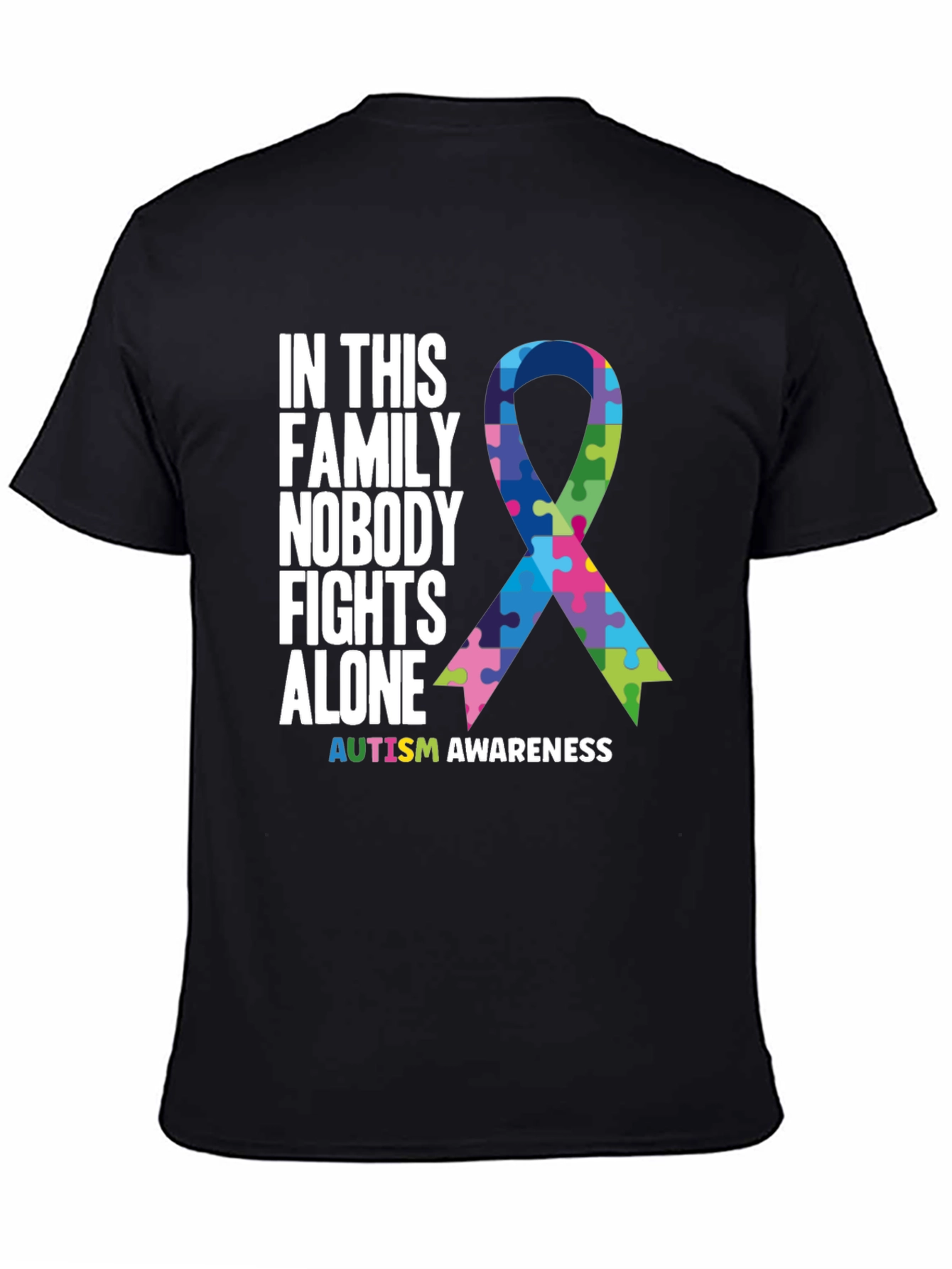Autism Awareness T-Shirt - Nobody Fights Alone
