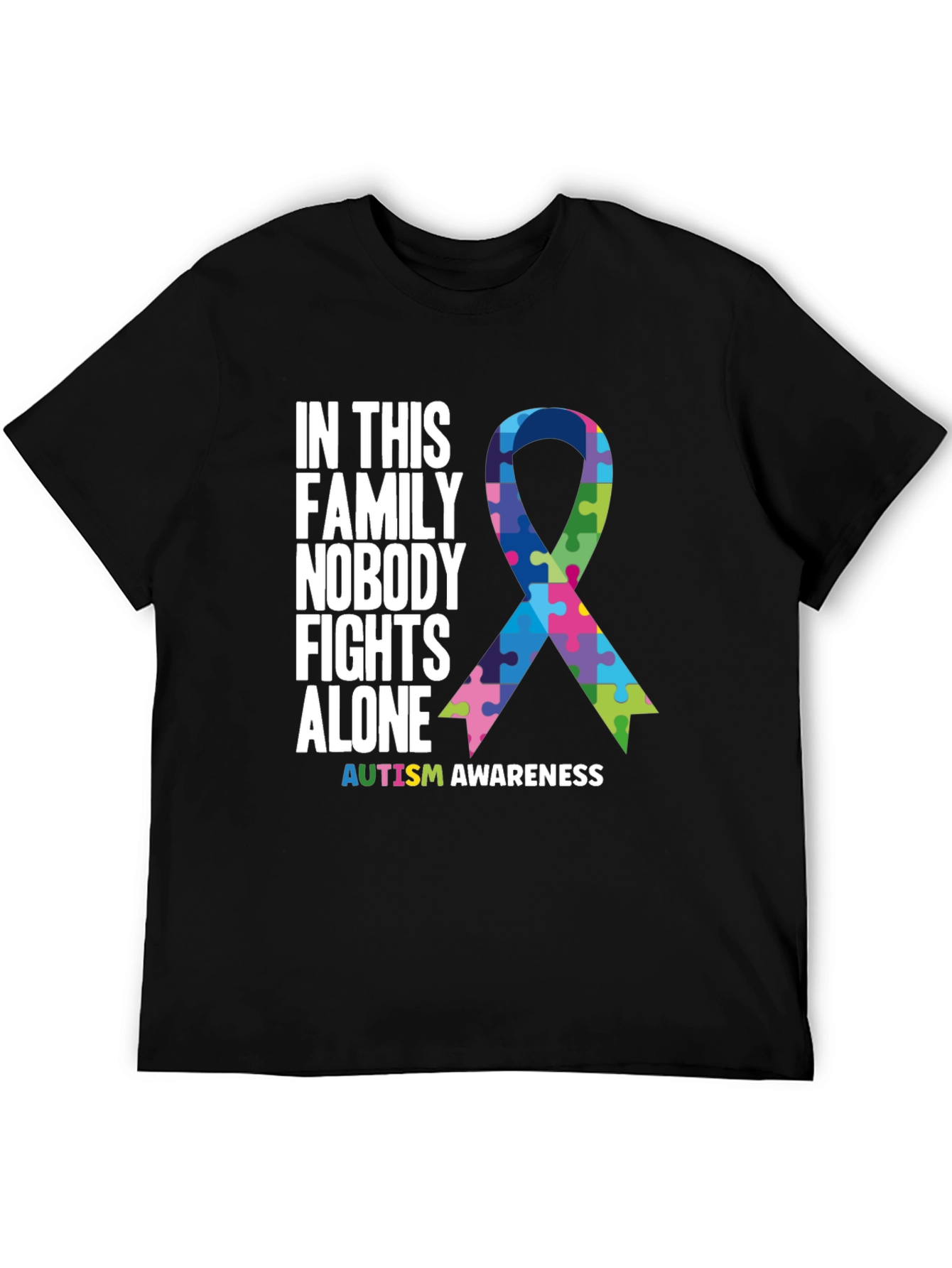 Autism Awareness T-Shirt - Nobody Fights Alone