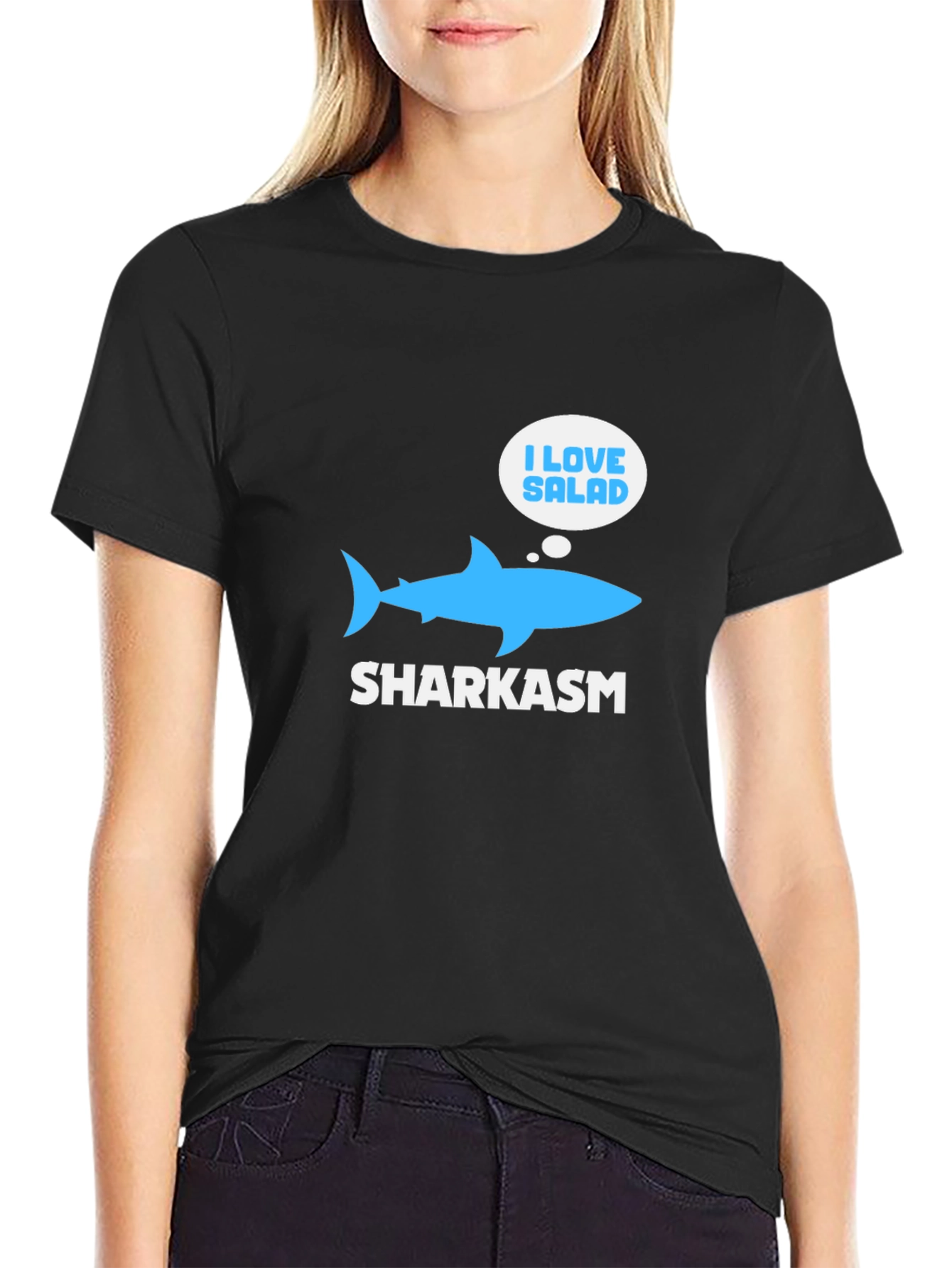 Sharkasm T-Shirt: I Love Salad Funny Shark Tee