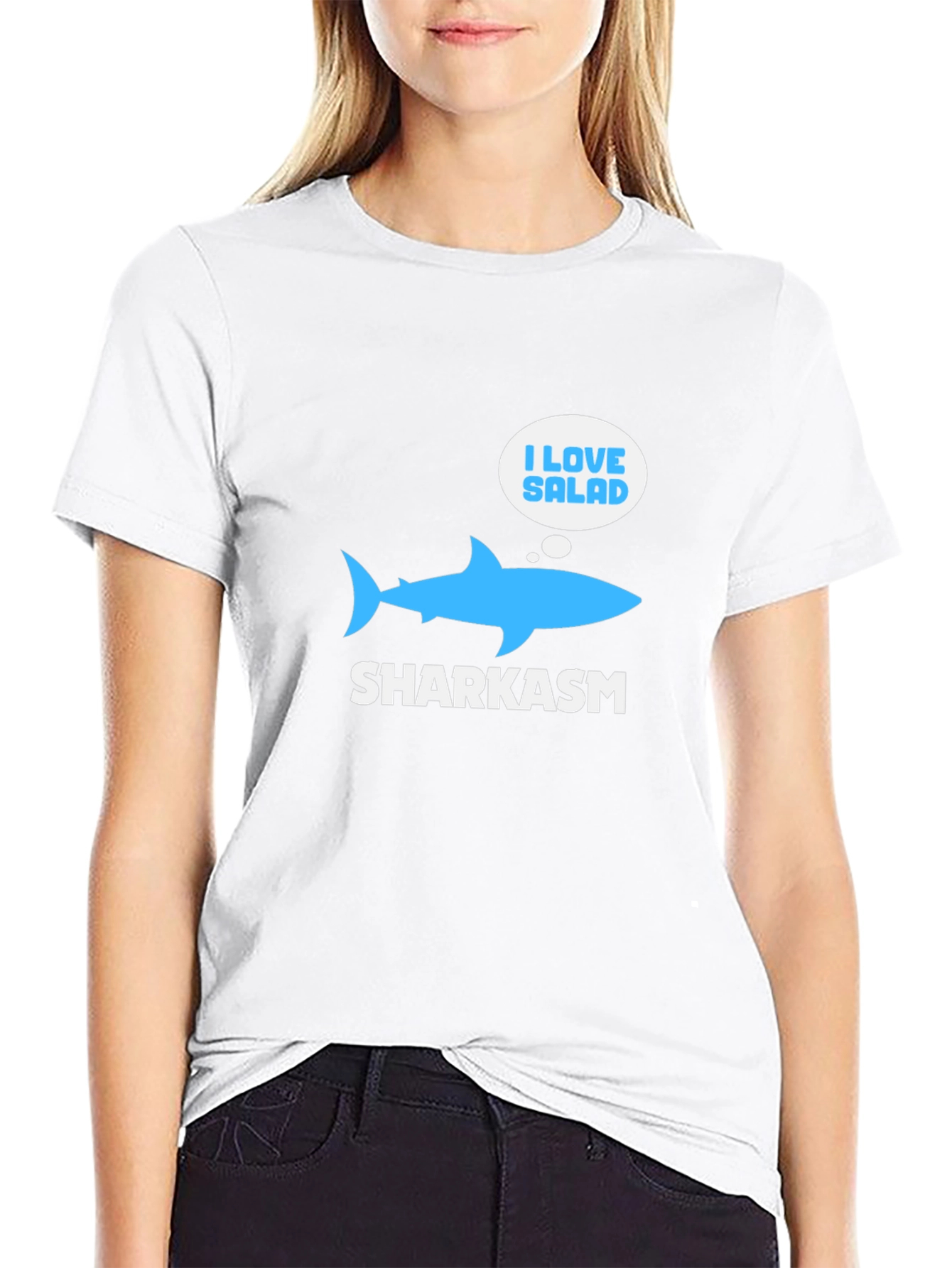 Sharkasm T-Shirt: I Love Salad Funny Shark Tee
