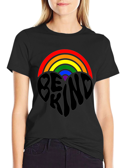 Be Kind Rainbow Heart Graphic Tee
