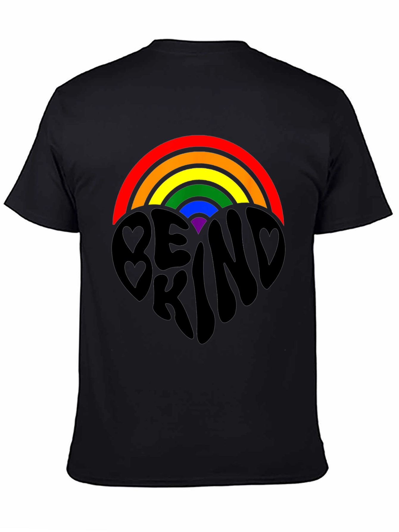 Be Kind Rainbow Heart Graphic Tee