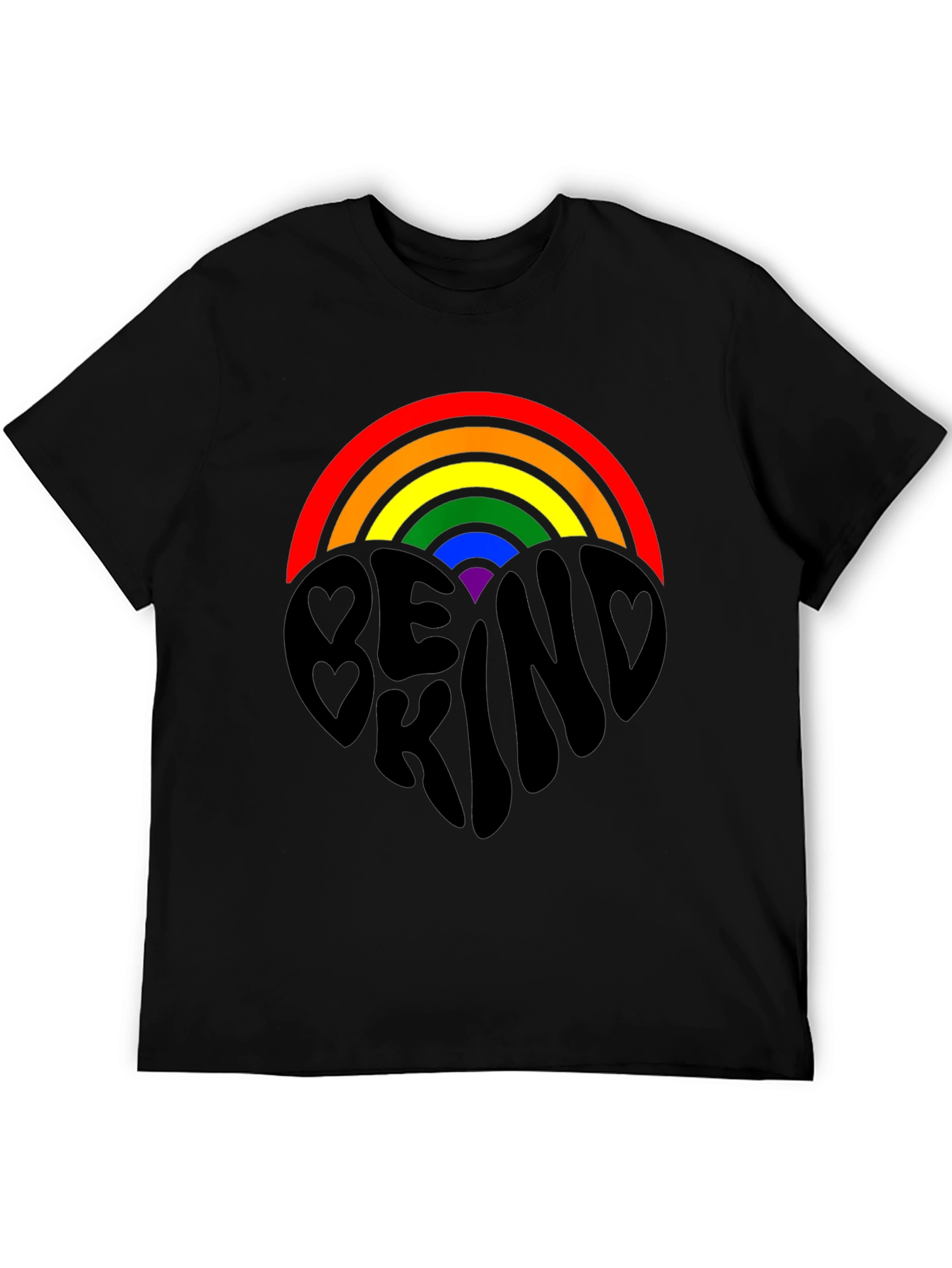 Be Kind Rainbow Heart Graphic Tee