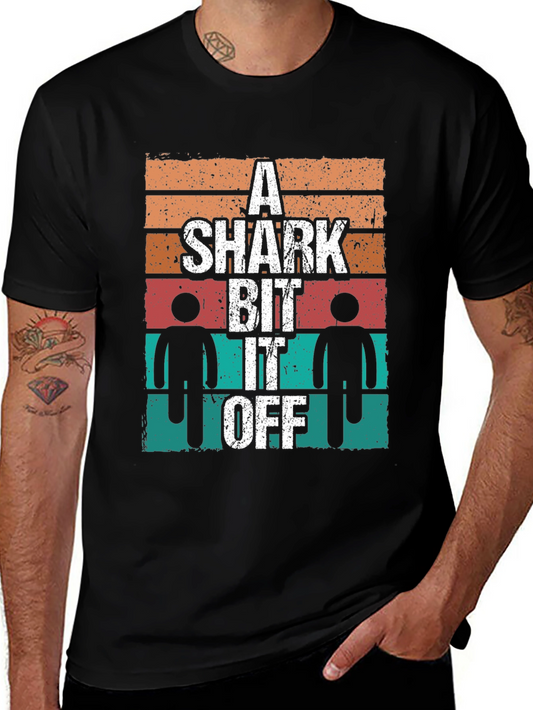 A Shark Bit It Off Mens Graphic T-Shirt