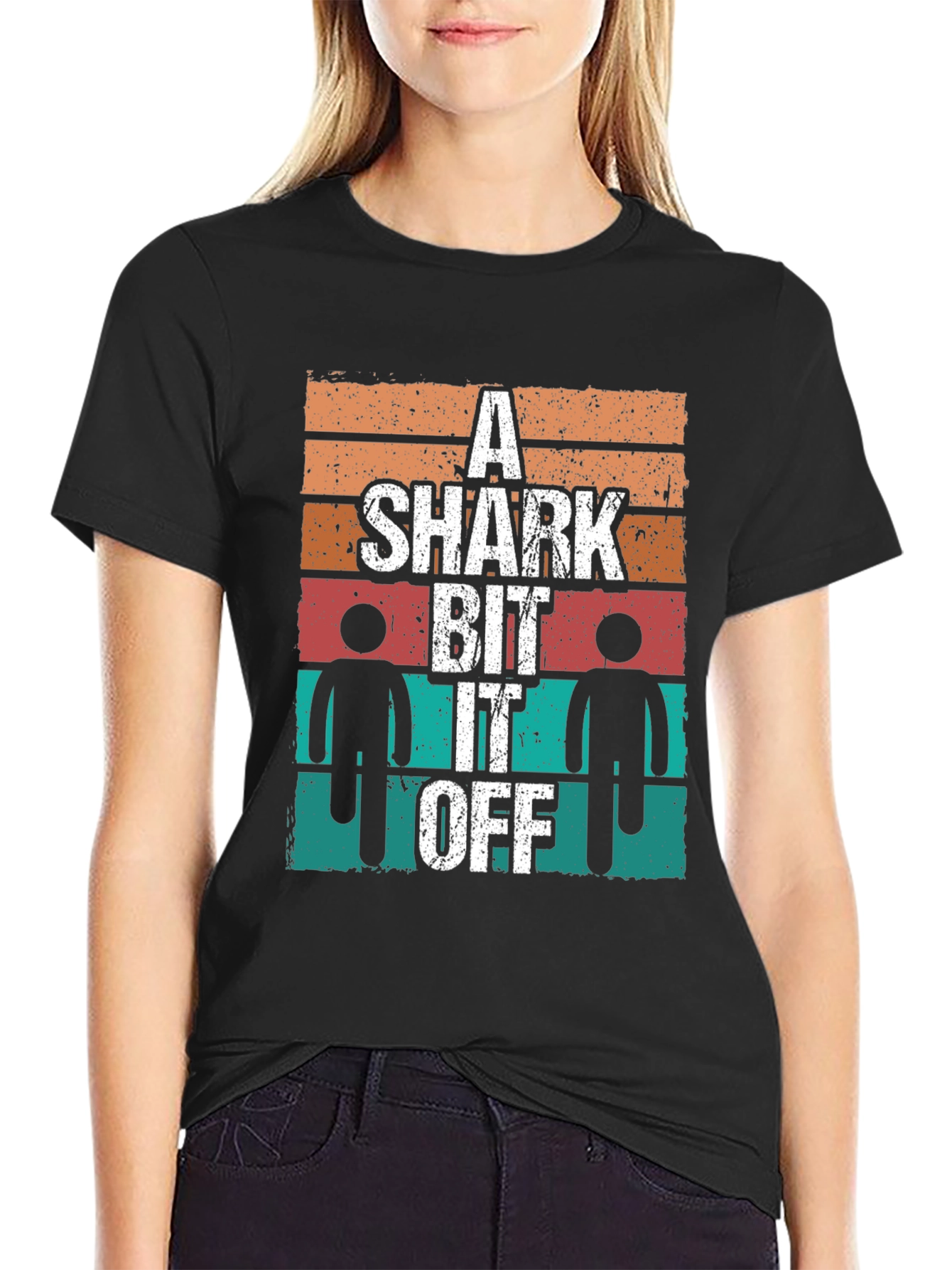 A Shark Bit It Off Mens Graphic T-Shirt
