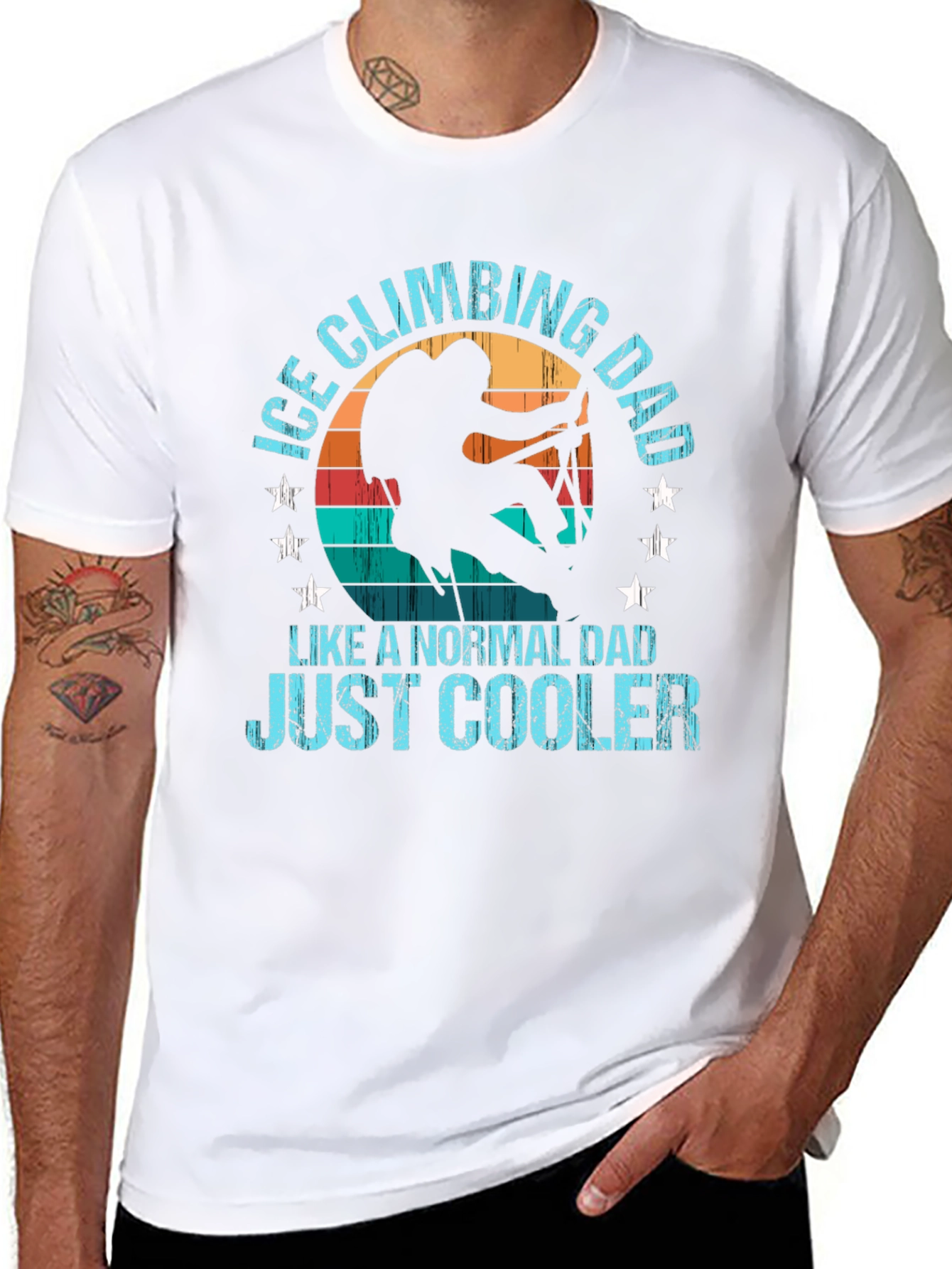 Ice Climbing Dad T-Shirt - Cool Dad Tee