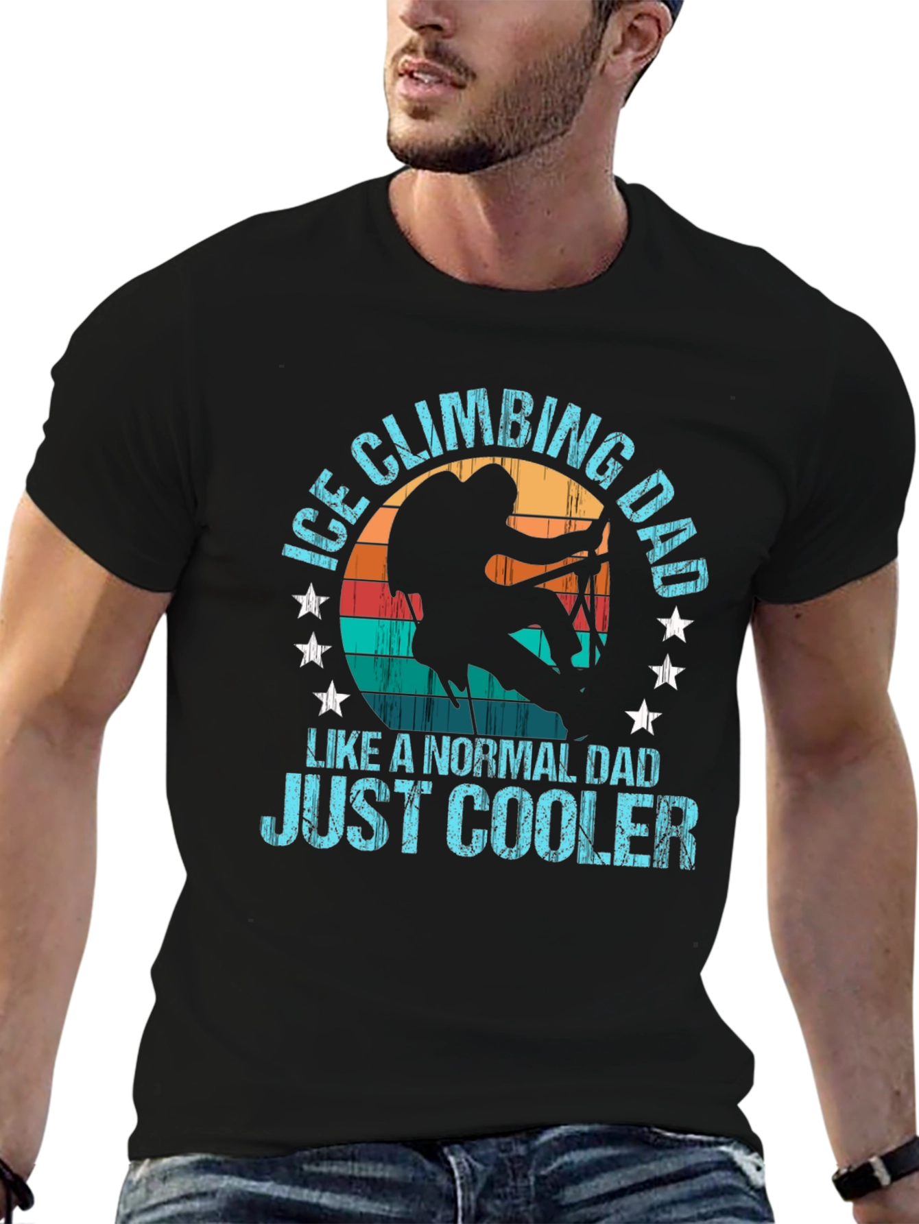 Ice Climbing Dad T-Shirt - Cool Dad Tee