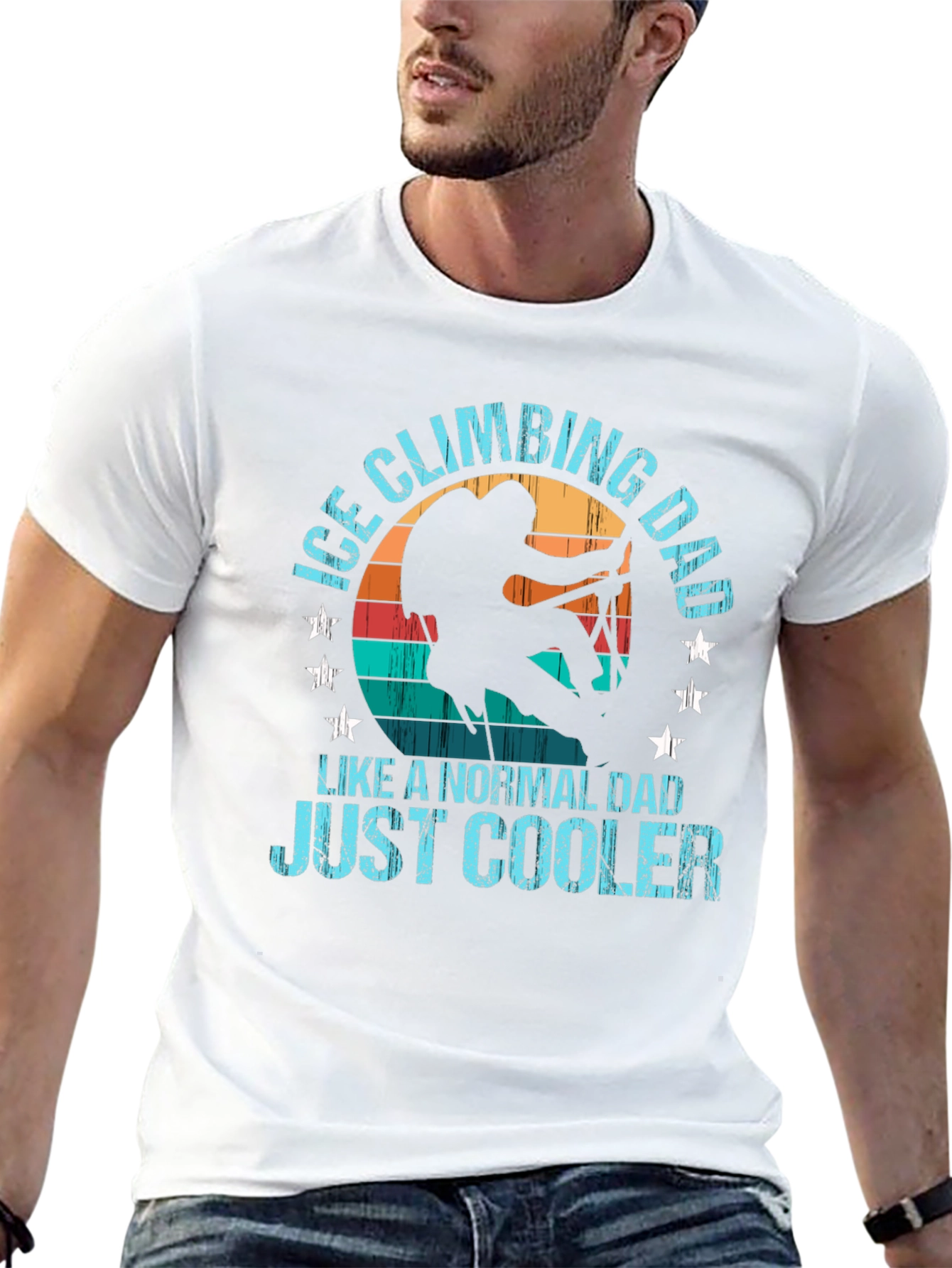 Ice Climbing Dad T-Shirt - Cool Dad Tee