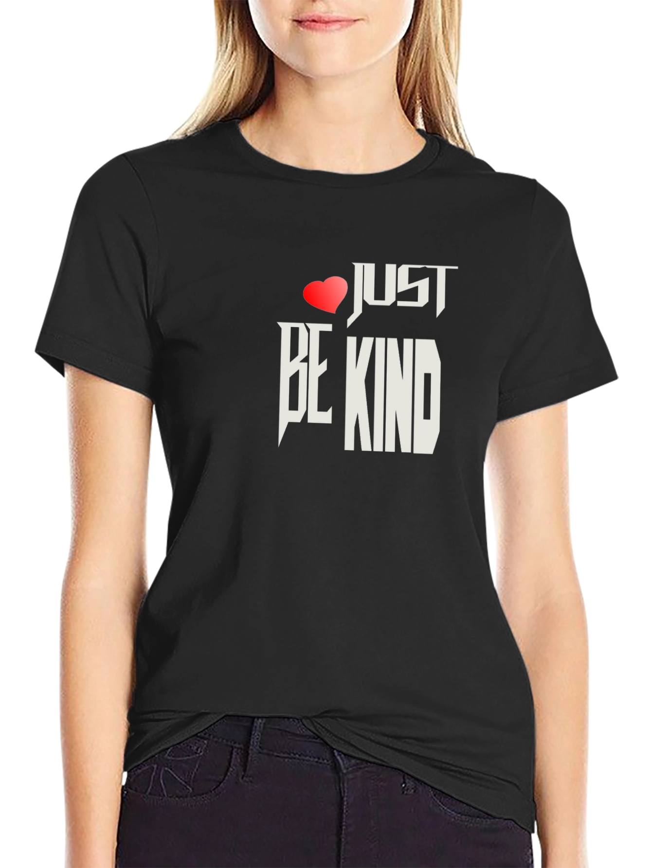 Just Be Kind Graphic Black Tee