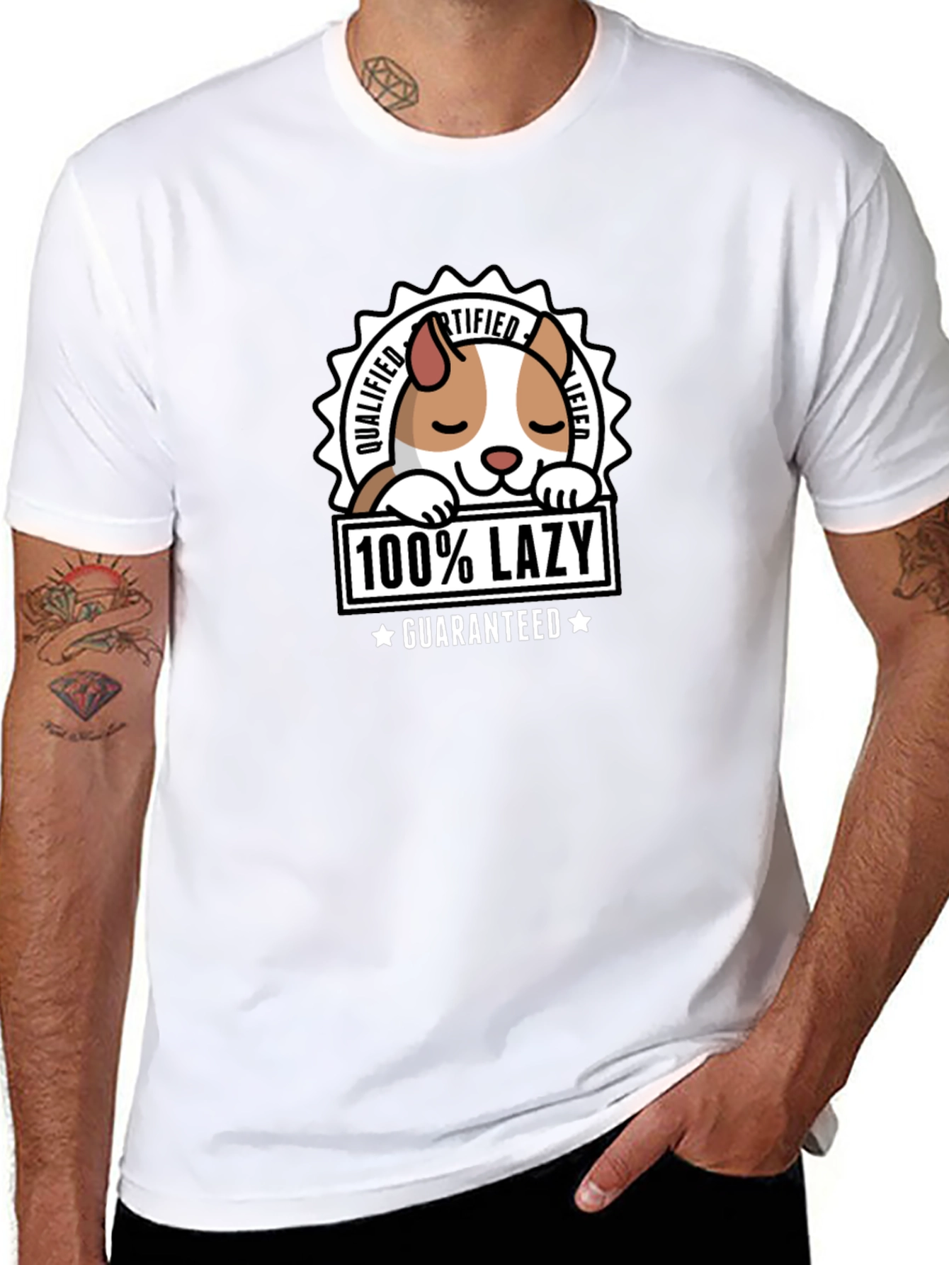 100% Lazy Guaranteed T-Shirt - Black