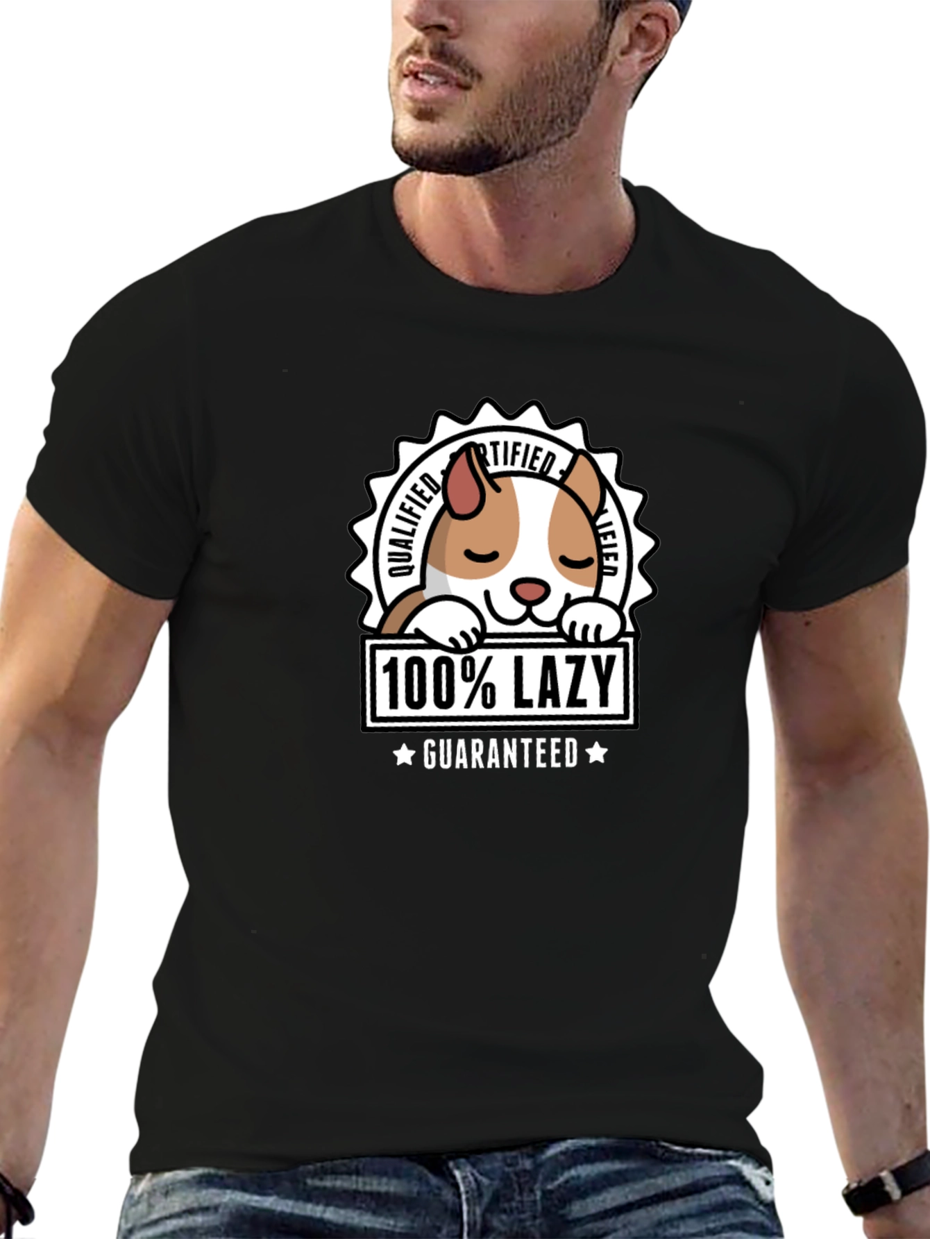 100% Lazy Guaranteed T-Shirt - Black