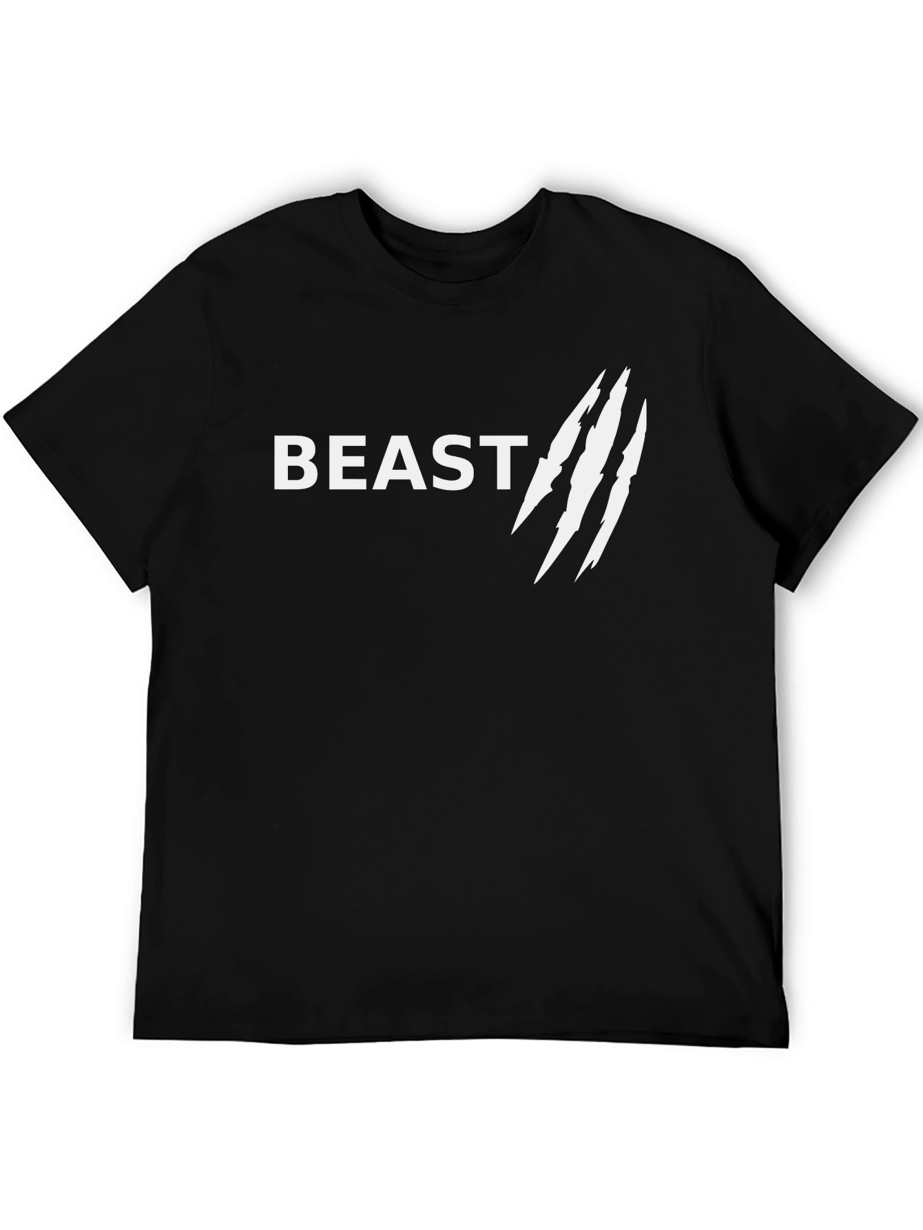 Mens Black T-Shirt - Beast Graphic Tee