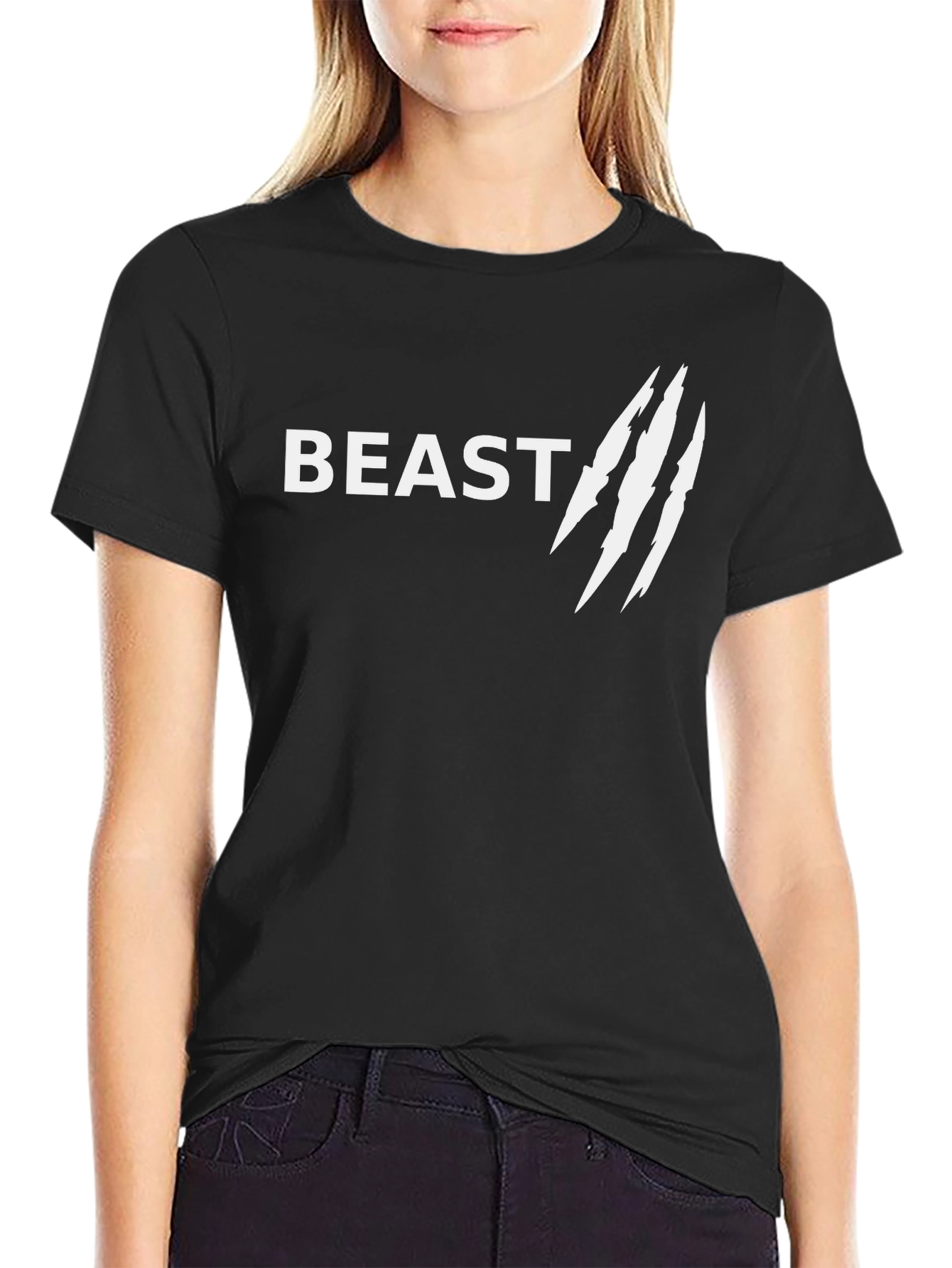 Mens Black T-Shirt - Beast Graphic Tee