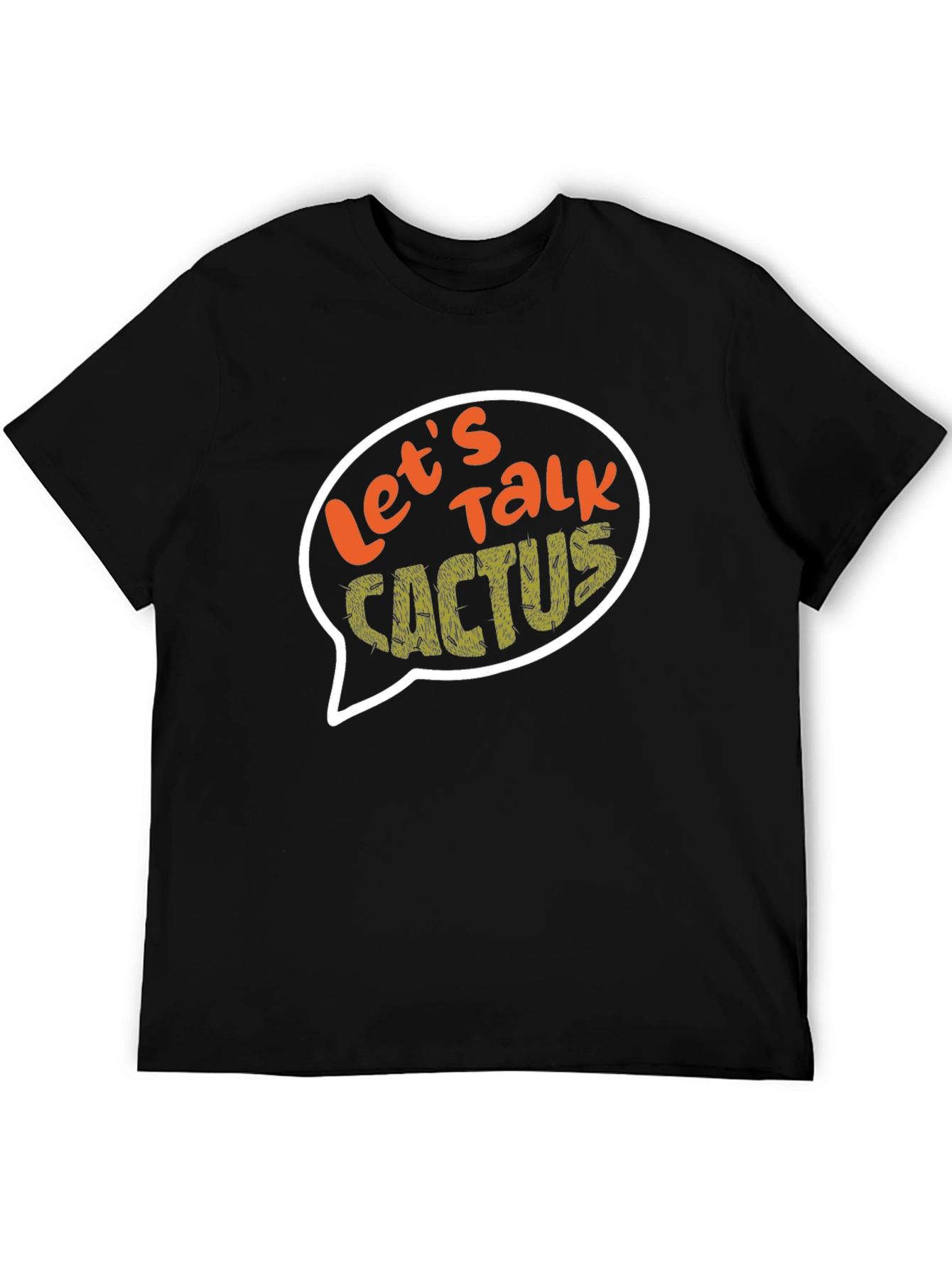 Lets Talk Cactus Graphic T-Shirt - Black
