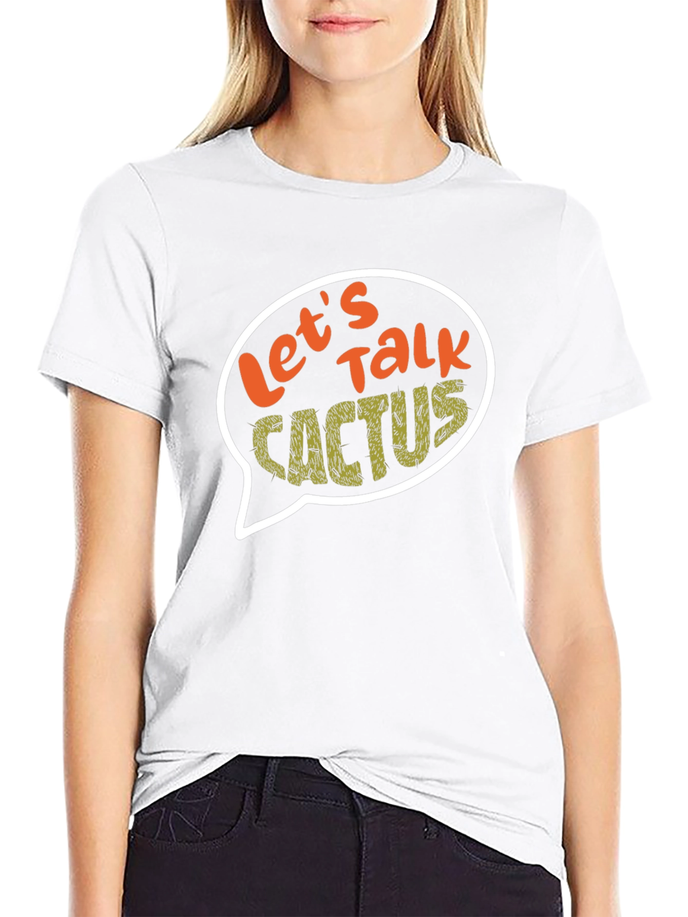 Lets Talk Cactus Graphic T-Shirt - Black