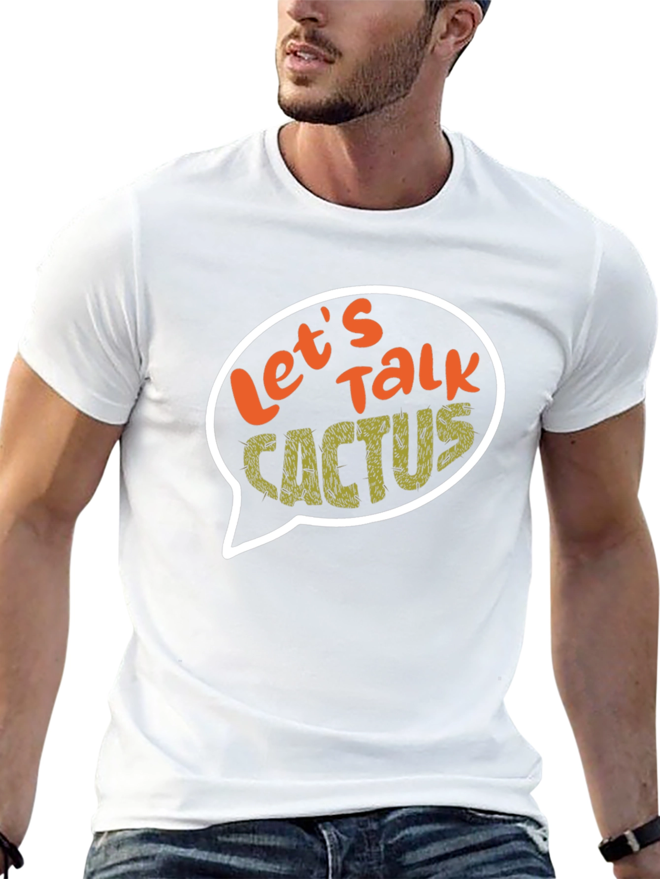 Lets Talk Cactus Graphic T-Shirt - Black