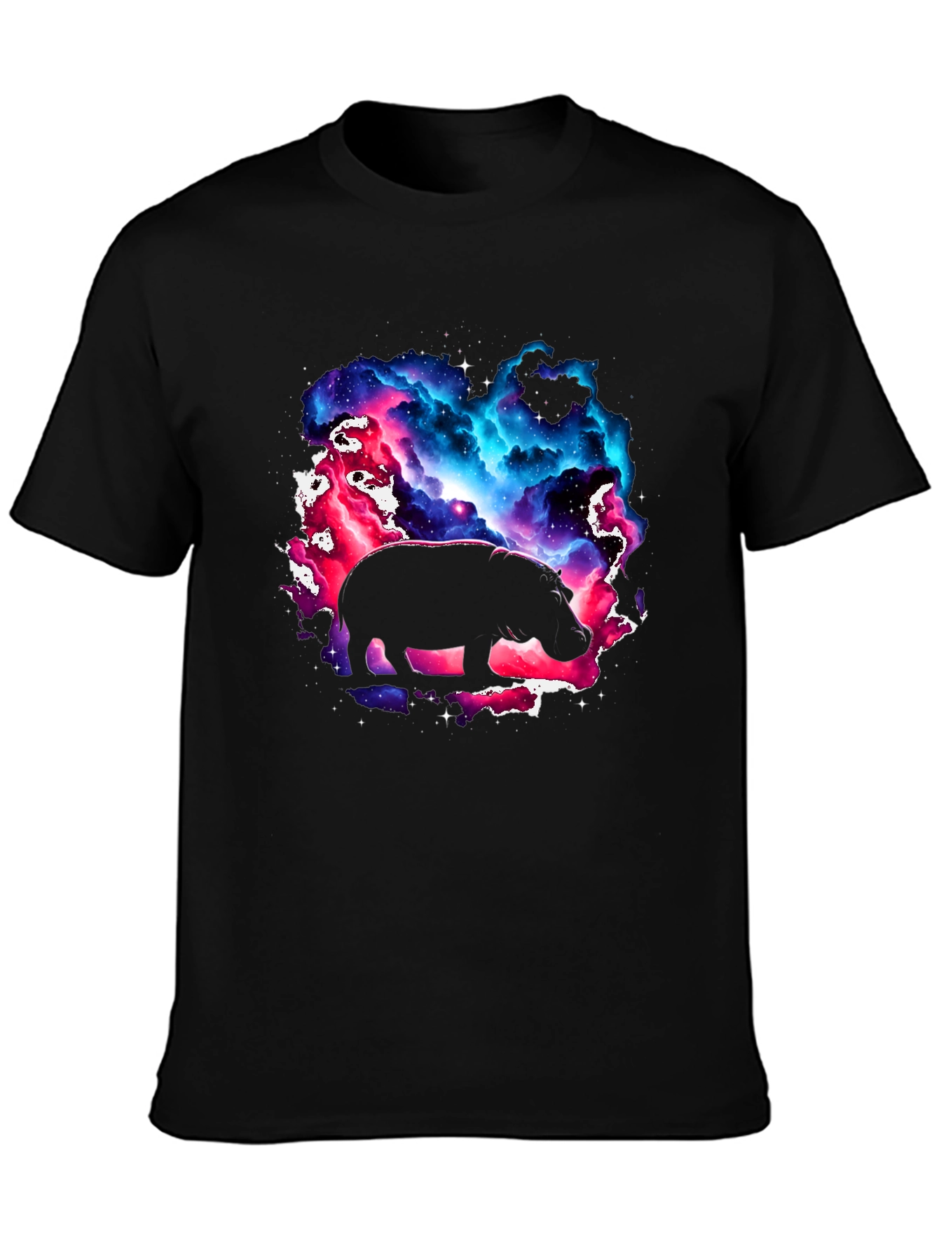 Cosmic Hippo Graphic Tee - Black