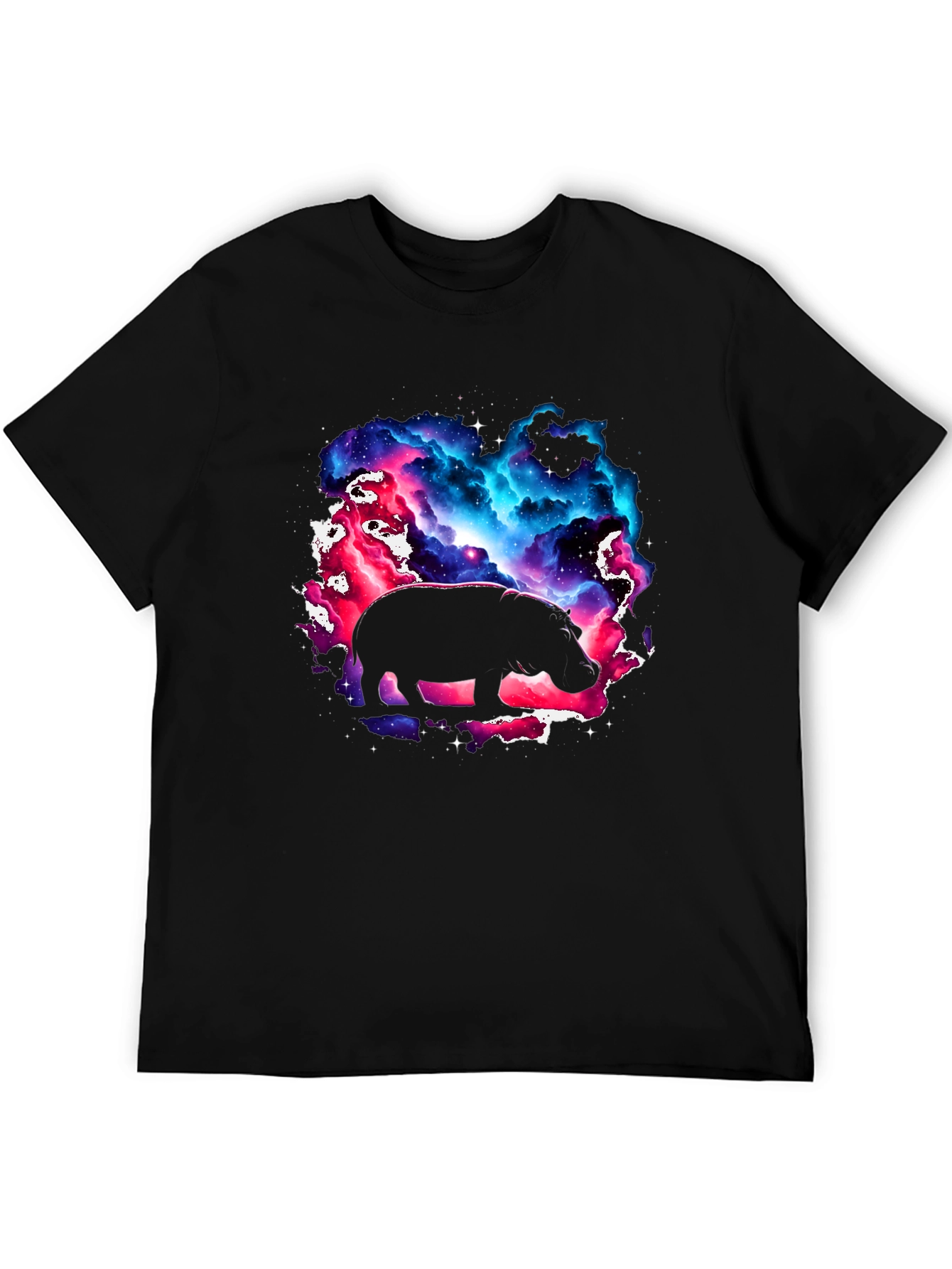 Cosmic Hippo Graphic Tee - Black