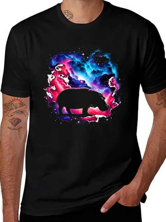 Cosmic Hippo Graphic Tee - Black