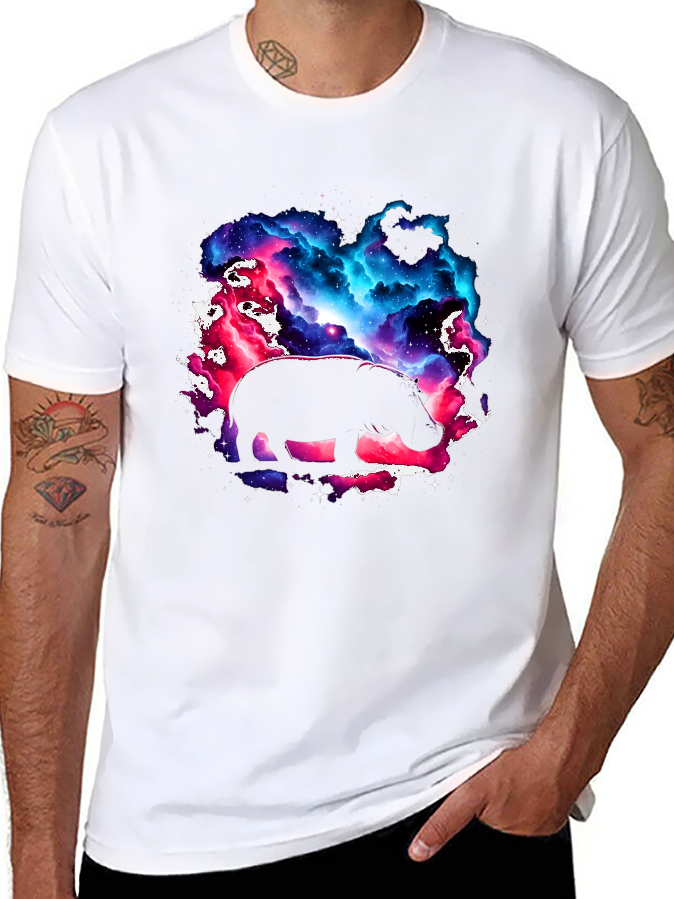 Cosmic Hippo Graphic Tee - Black