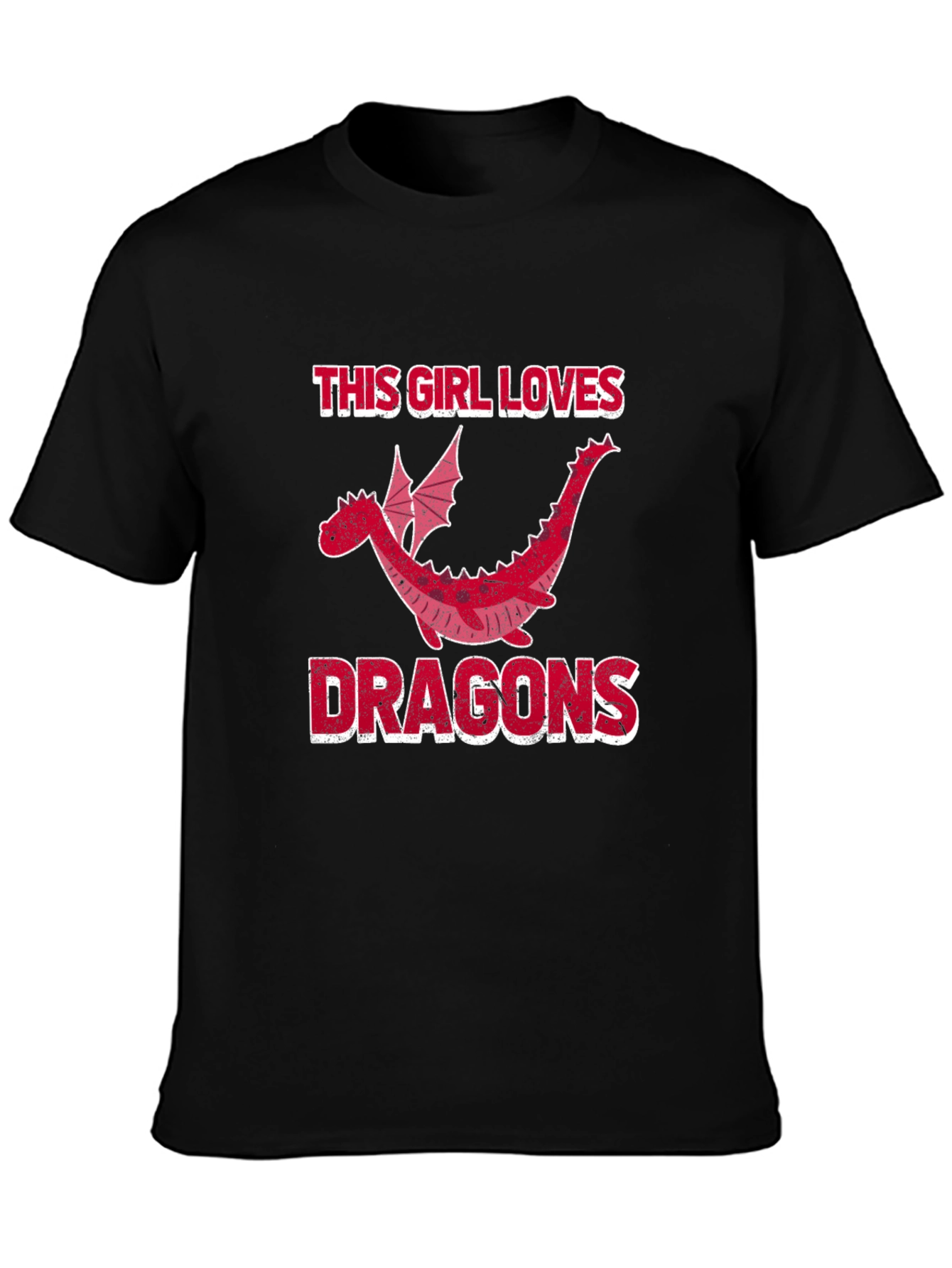 This Girl Loves Dragons T-Shirt - Black Graphic Tee