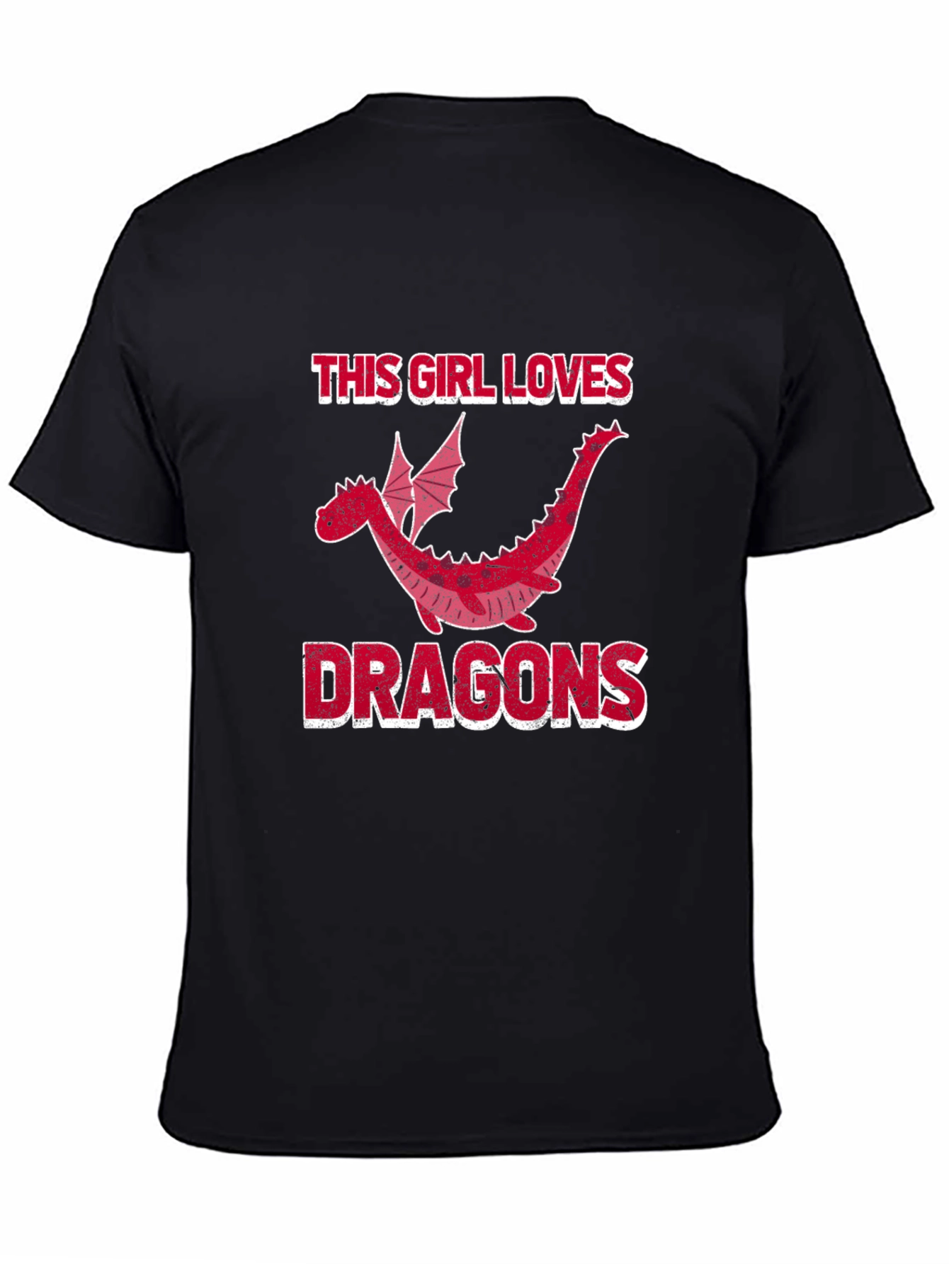 This Girl Loves Dragons T-Shirt - Black Graphic Tee